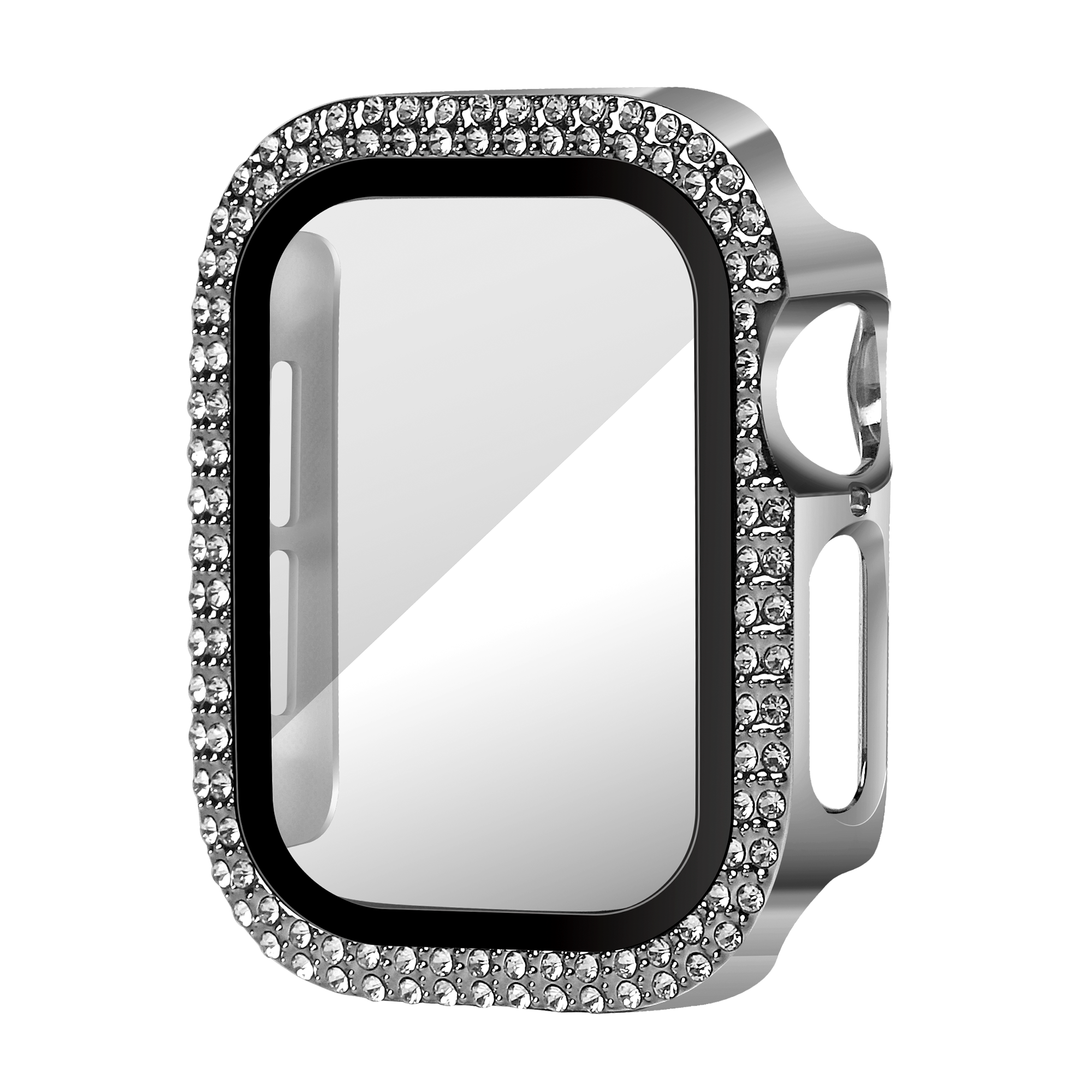 Bandz Funda diamante con vidrio Apple Watch 11 - 42mm (plateado)