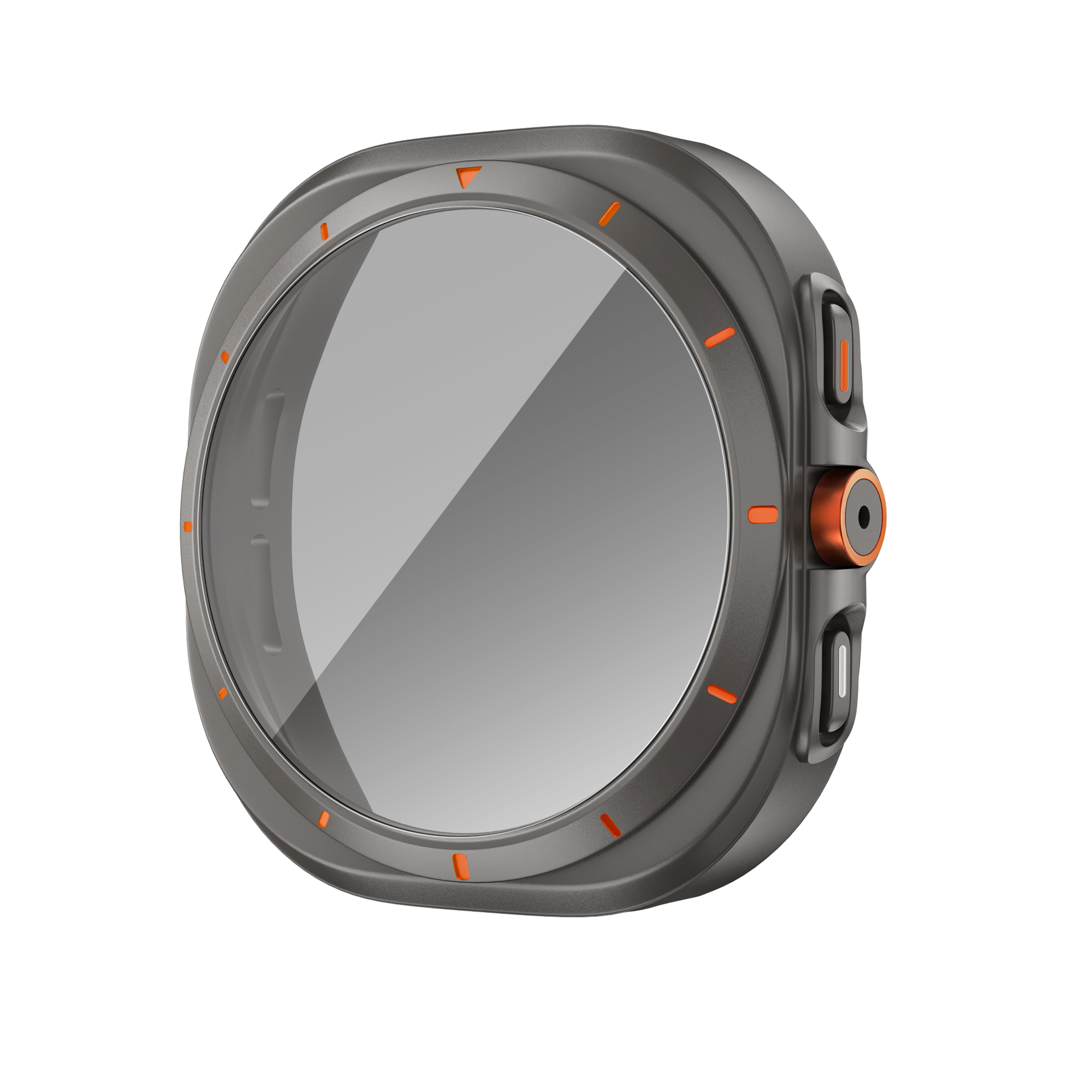 Bandz Funda de PC cuadrada con vidrio Samsung Galaxy Watch 7 - 44 mm (gris titanio)