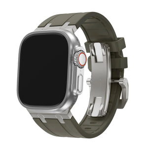 BALR. Apple Watch Ultra Liquid Silicone Strap (Brown/Titanium)