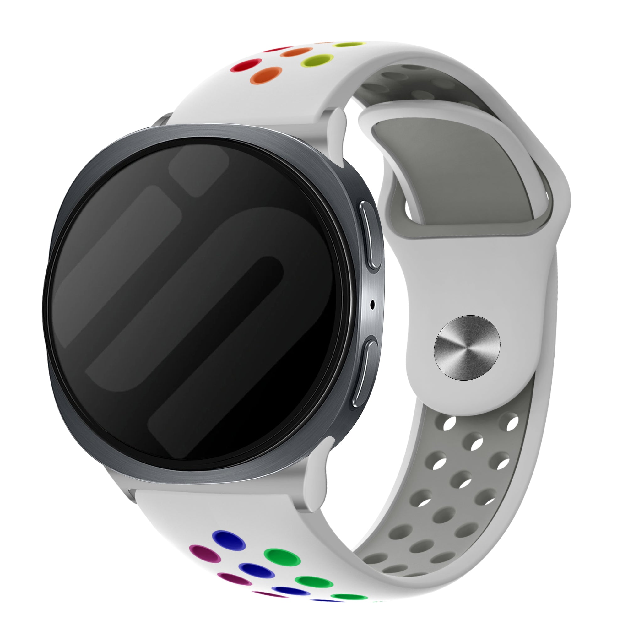 Samsung Galaxy Watch 8 - 44mm Sport Strap (White/Colourful)