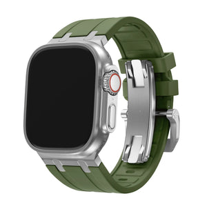 BALR. Correa de silicona Apple Watch Ultra Liquid (verde/plata)