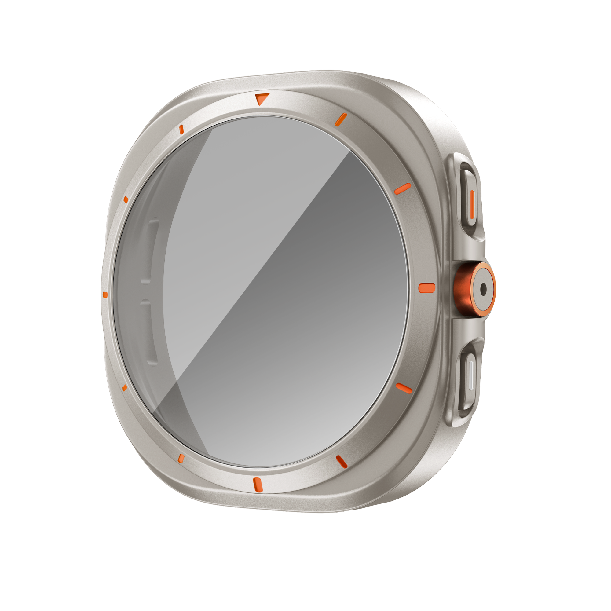 Bandz Samsung Galaxy Watch 7 - 44mm Square PC Case with Glass (Titanium)