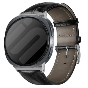 Samsung Galaxy Watch 8 - 40mm Leather Crocodile Strap (Black)