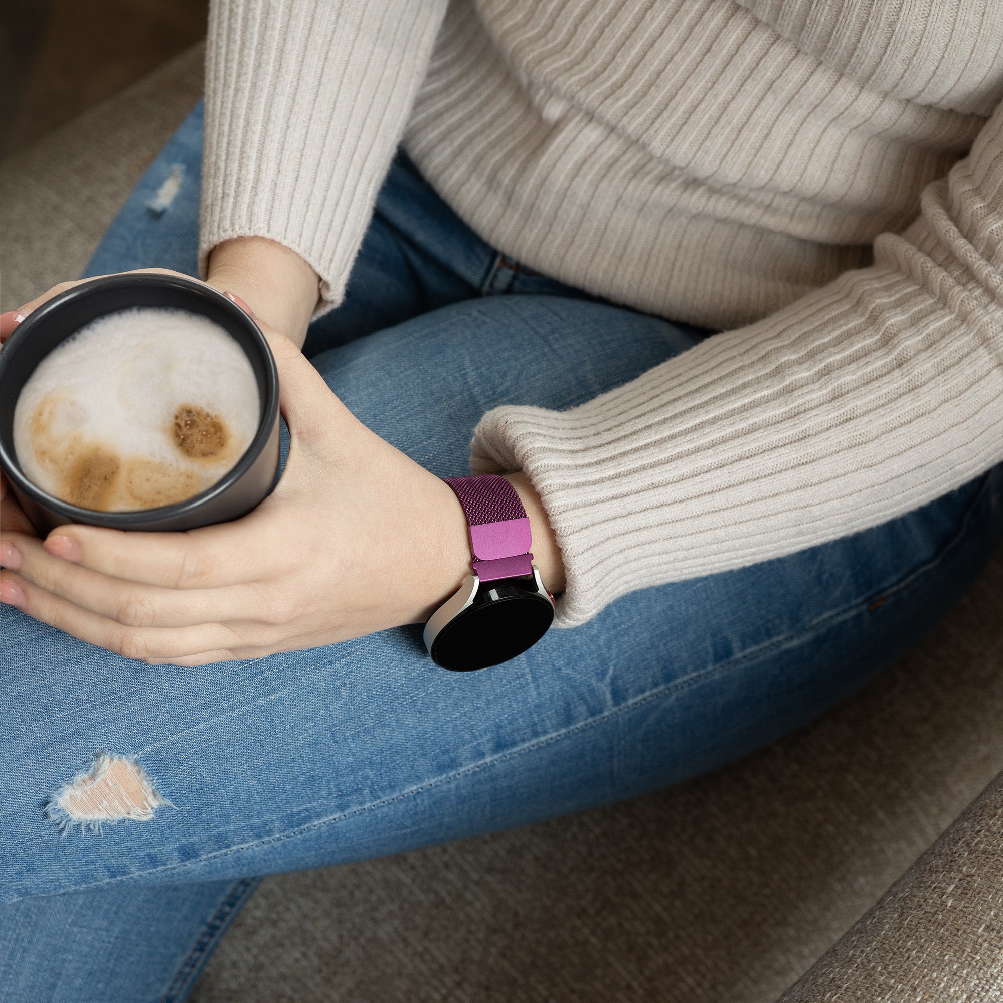 Correa milanesa Samsung Galaxy Watch 4 40 mm (morada)