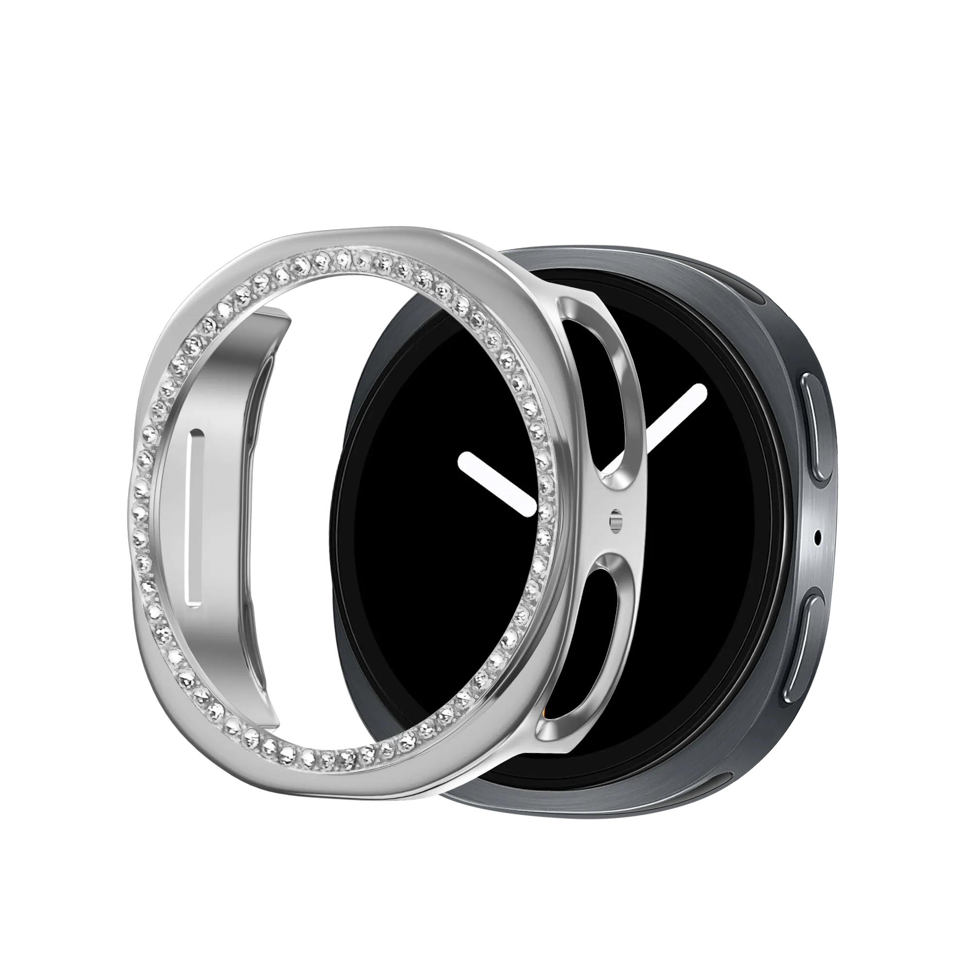 Bandz Samsung Galaxy Watch 8 - 40mm Diamond PC Case (Silver)