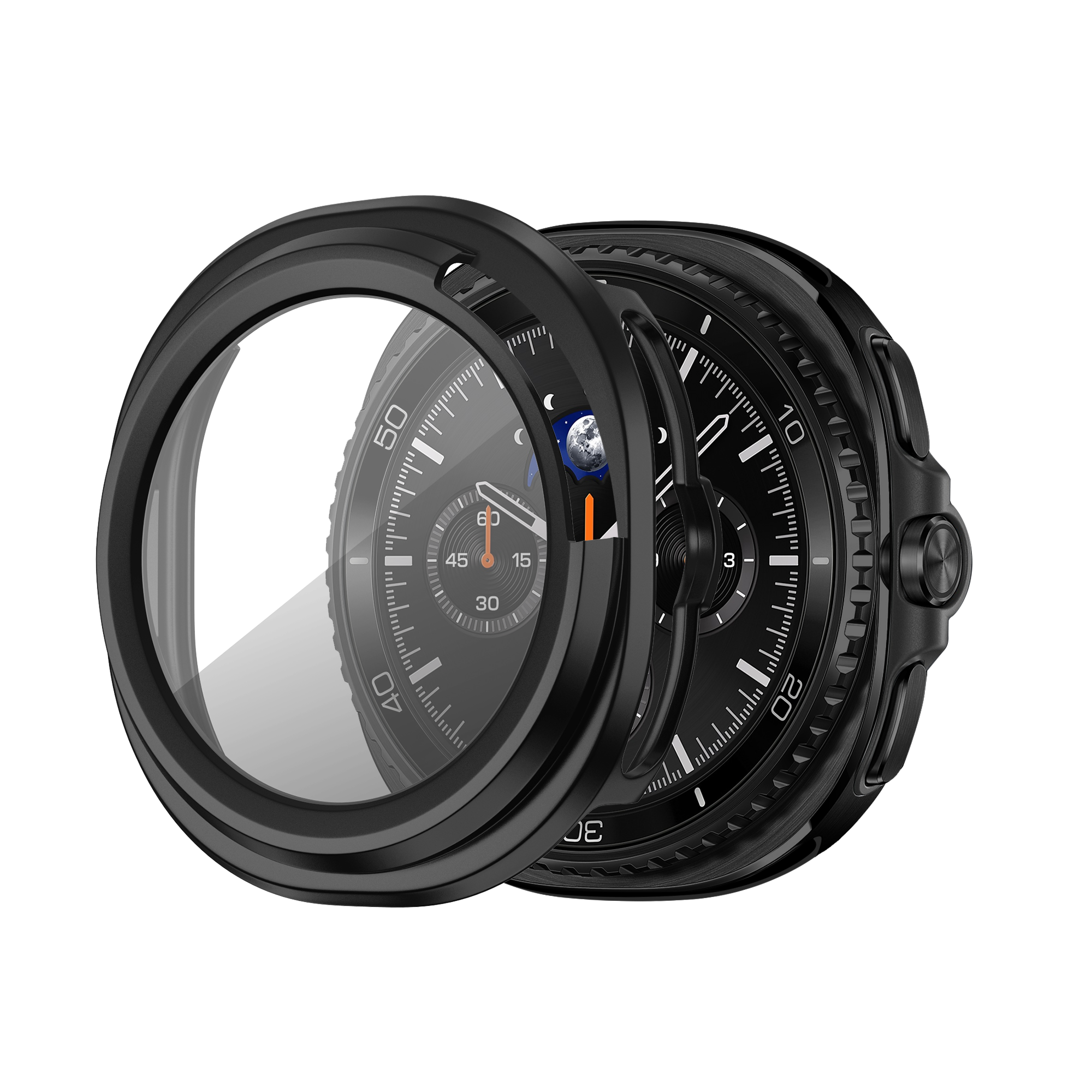 Bandz Samsung Galaxy Watch 8 Classic PC Cover with Glass (Black)