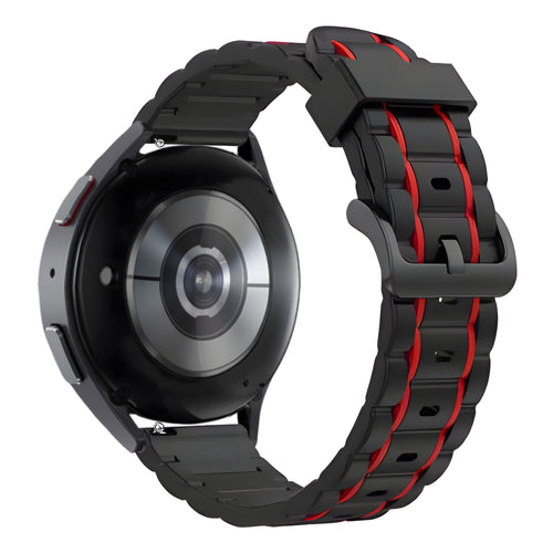 Bandz Correa deportiva a rayas Huawei Watch GT 5 46mm (negro/rojo)