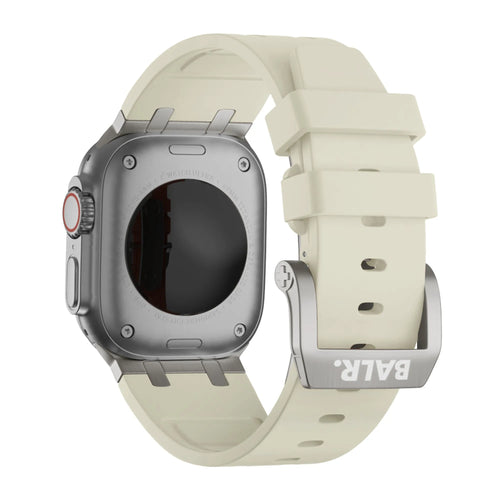 BALR. Apple Watch Ultra Liquid Silicone Strap (Beige/Titanium)