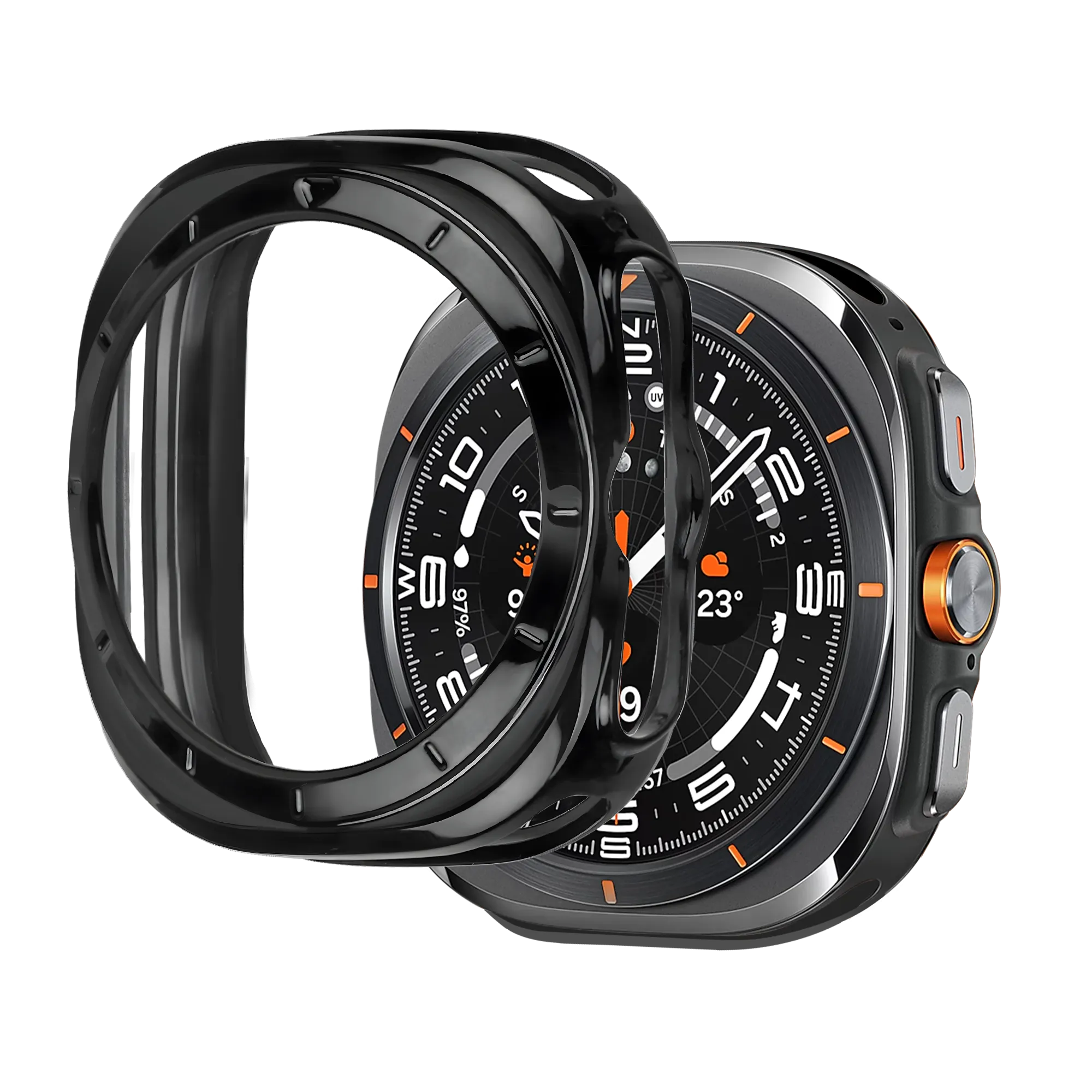 Bandz Funda TPU galvanizado Samsung Galaxy Watch Ultra (negro)