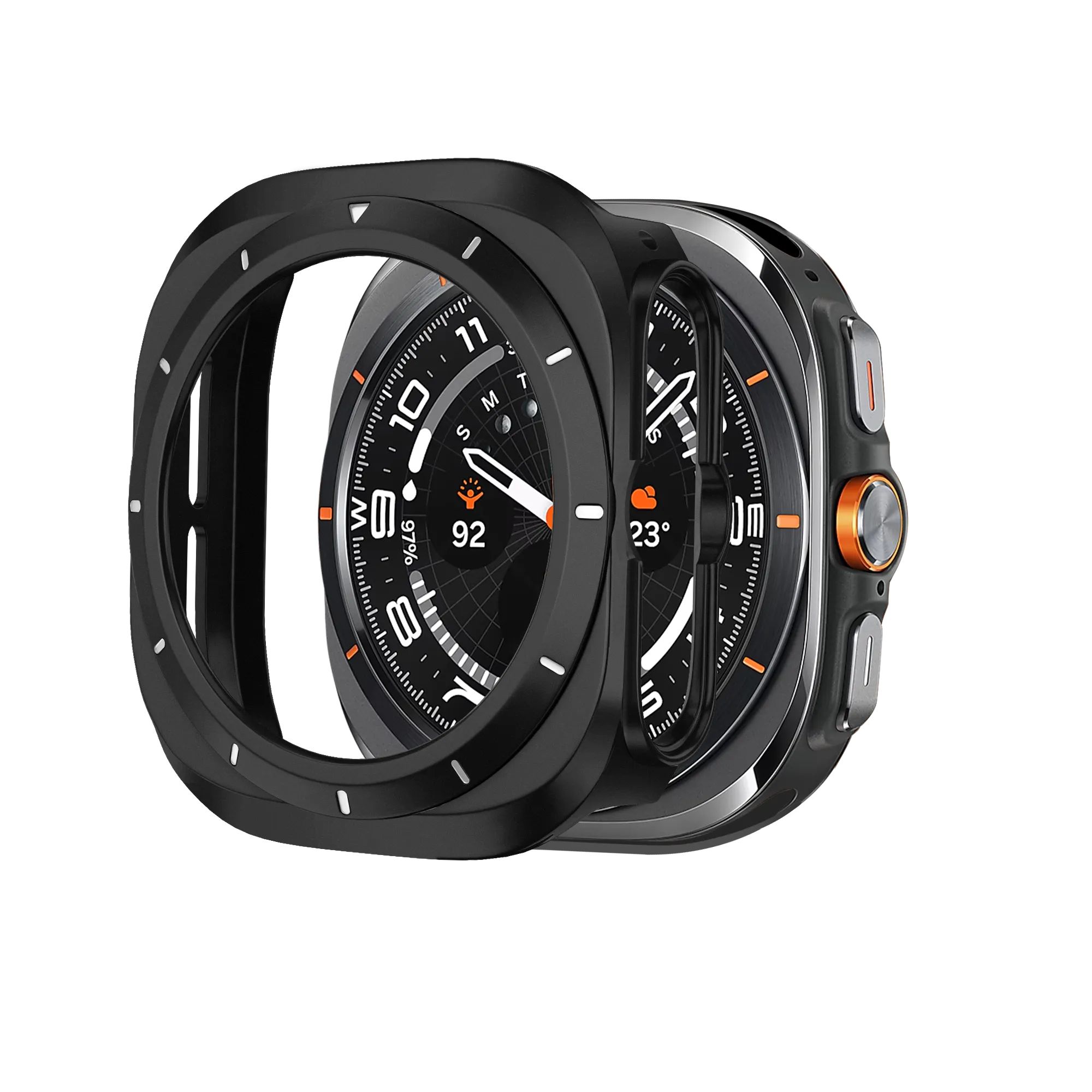 Bandz Funda PC bisel Samsung Galaxy Watch Ultra (negro /blanco)