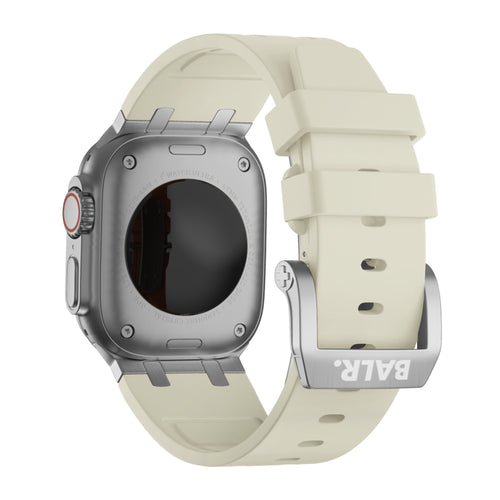 BALR. Apple Watch Ultra Liquid Silicone Strap (Beige/Silver)