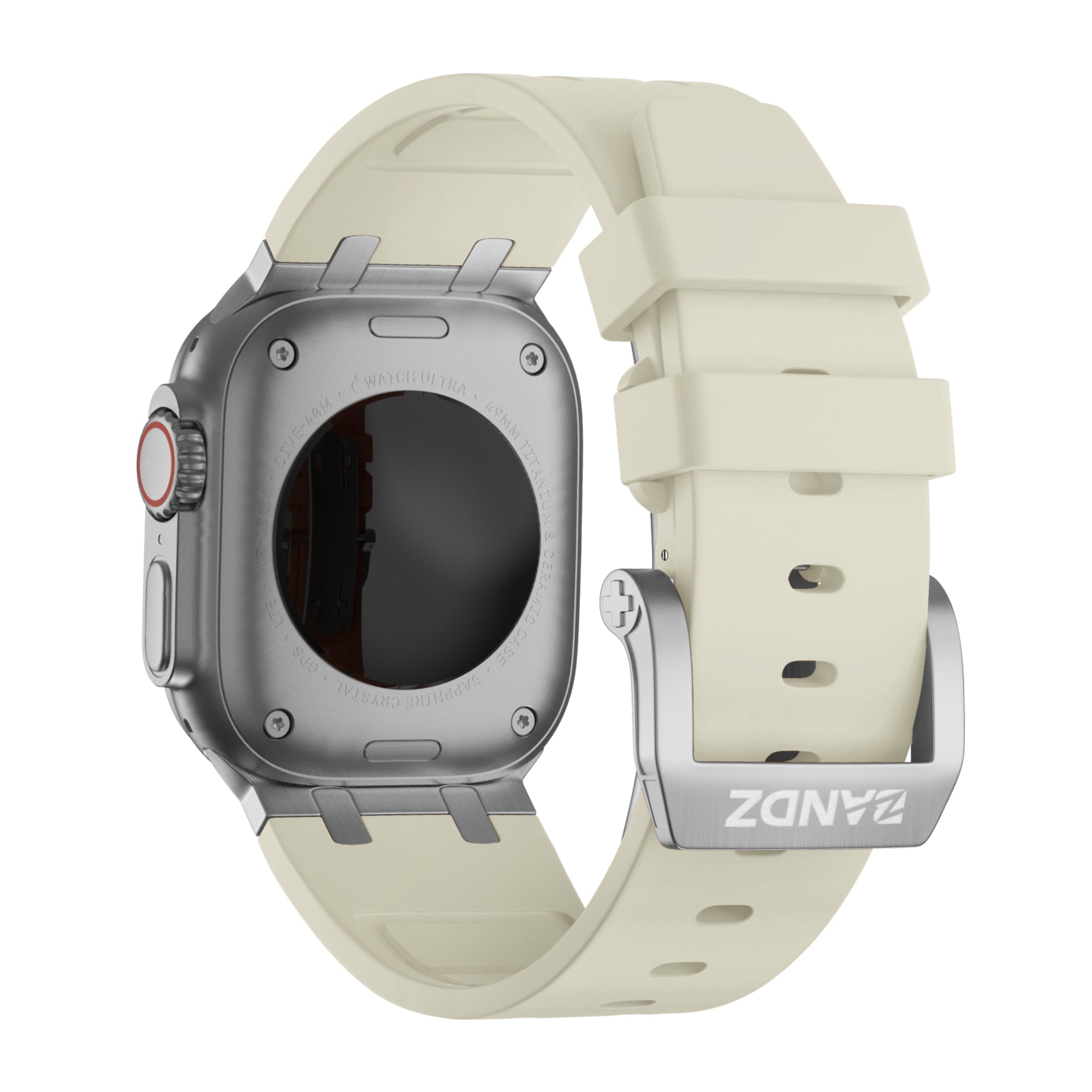 Bandz Correa silicona 'Luxe Liquid' Apple Watch (beige/plateado)