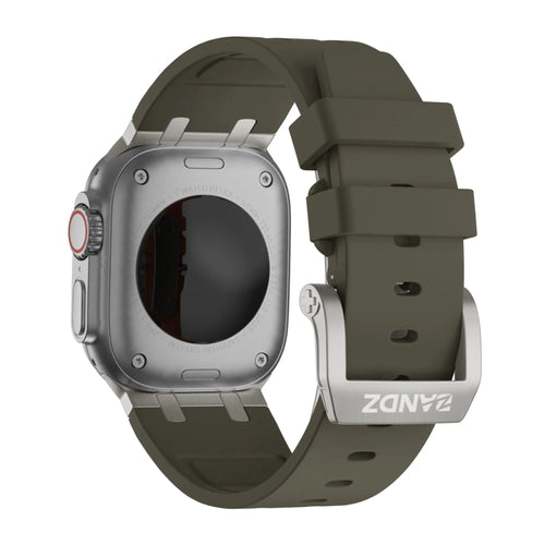 Bandz Correa silicona 'Luxe Liquid' Apple Watch (cafe/titanio)