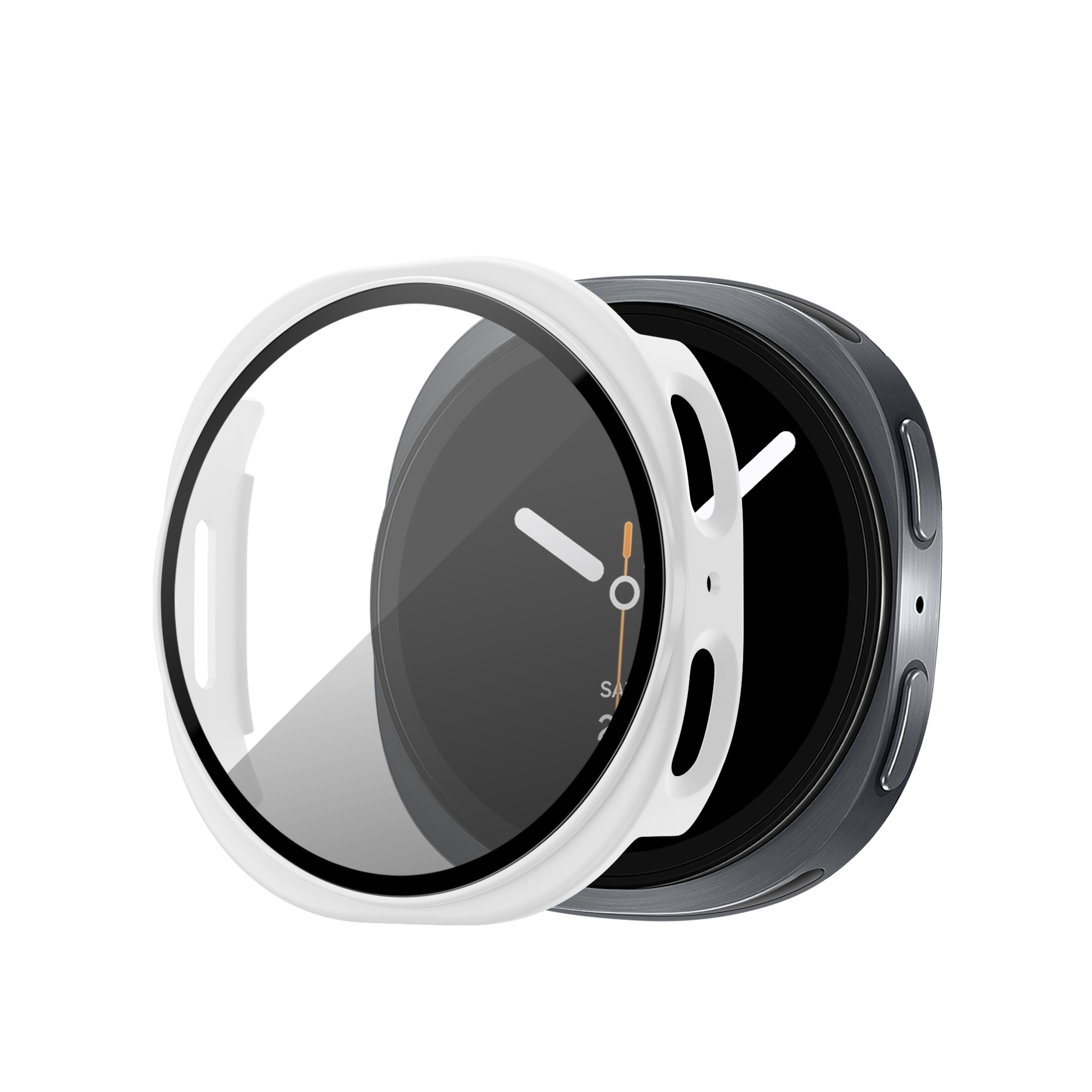 Bandz Samsung Galaxy Watch 8 - 40mm PC Cover with Glass (White)