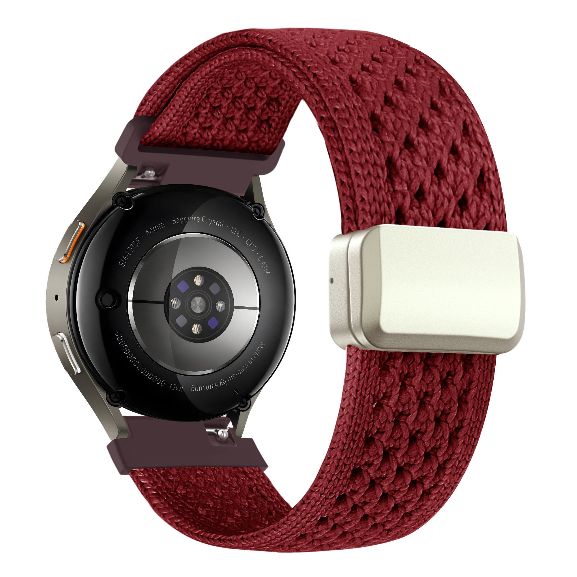Bandz Garmin Vivomove Style Vintage Nylon Strap (Wine Red)