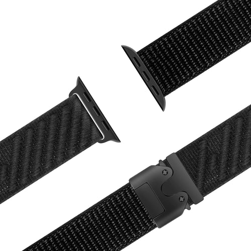 Bandz Correa nylon ondulada con hebilla-P Apple Watch Ultra (negro)