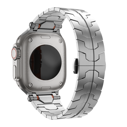 Bandz Apple Watch Metal Grain Strap 'Deluxe' (Silver)