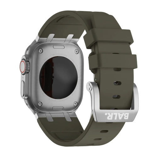 BALR. Apple Watch Ultra Liquid Silicone Strap (Brown/Silver)
