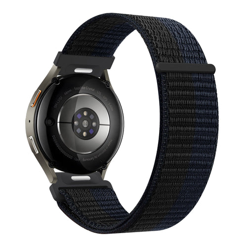 Bandz Pebble Round 2 - 20mm Nylon Strap 'Easy Fit' (Black/Blue)