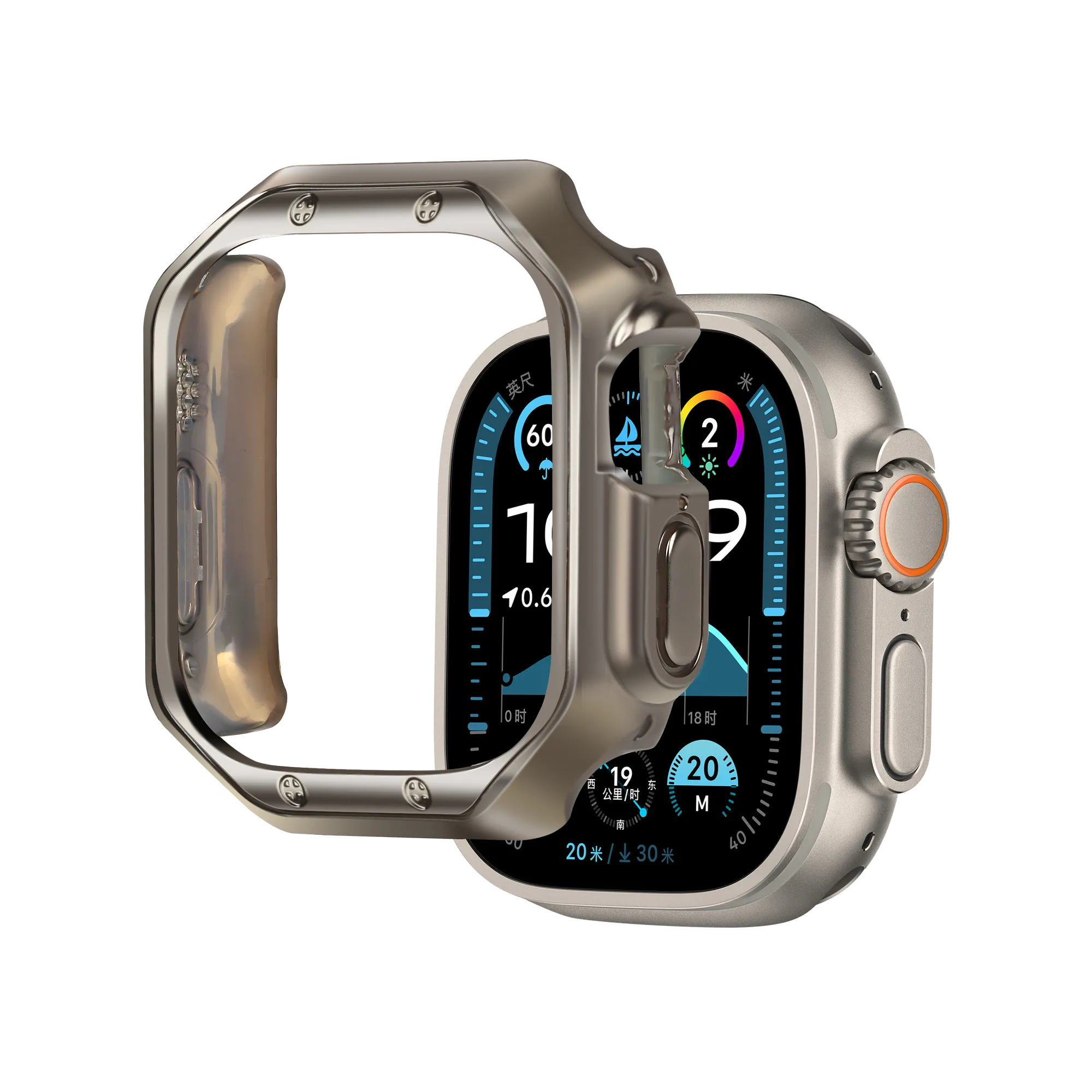Bandz Funda TPU galvanizado Apple Watch Ultra - 49mm (titanio)