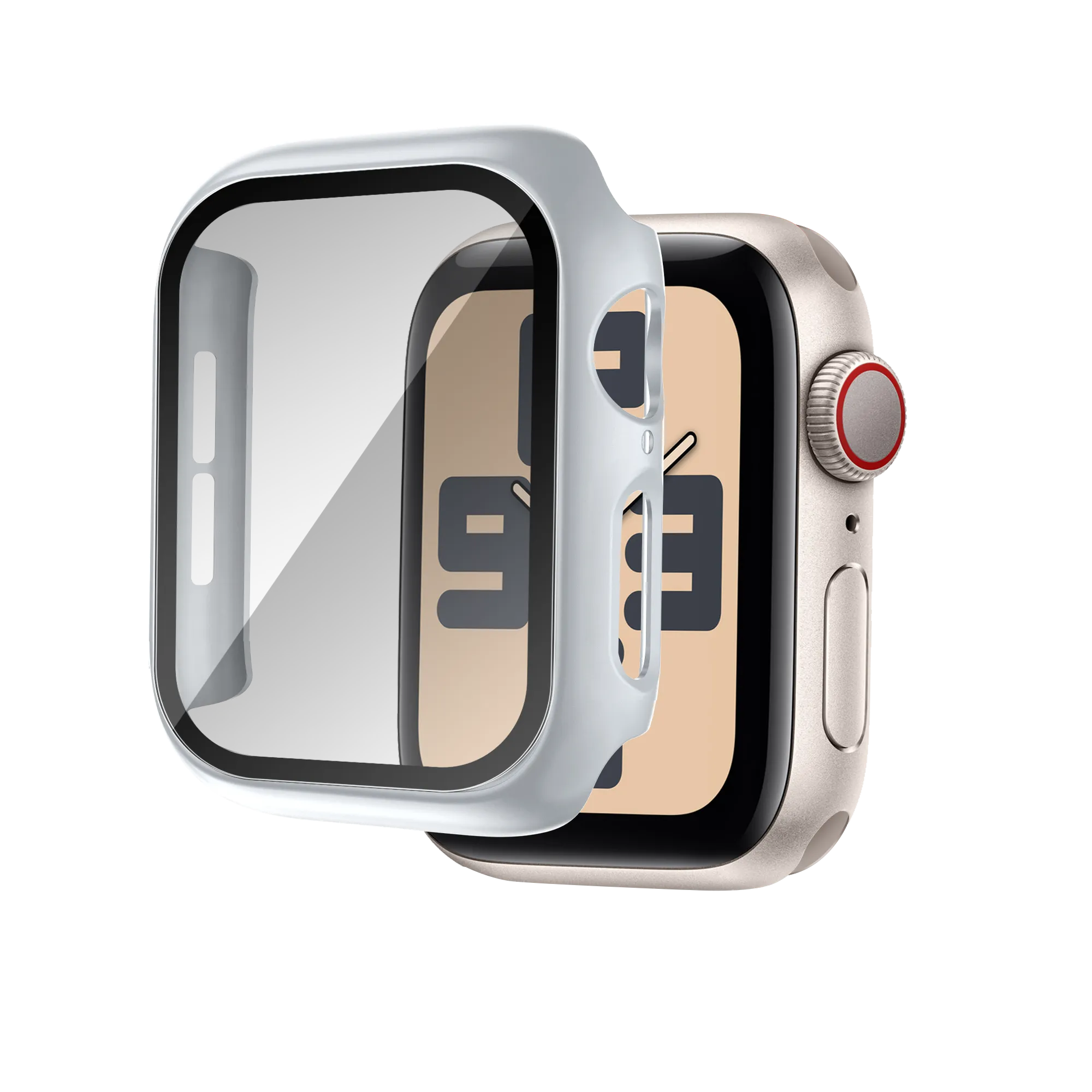 Bandz Funda PC con vidrio Apple Watch 10/11 (plateado)