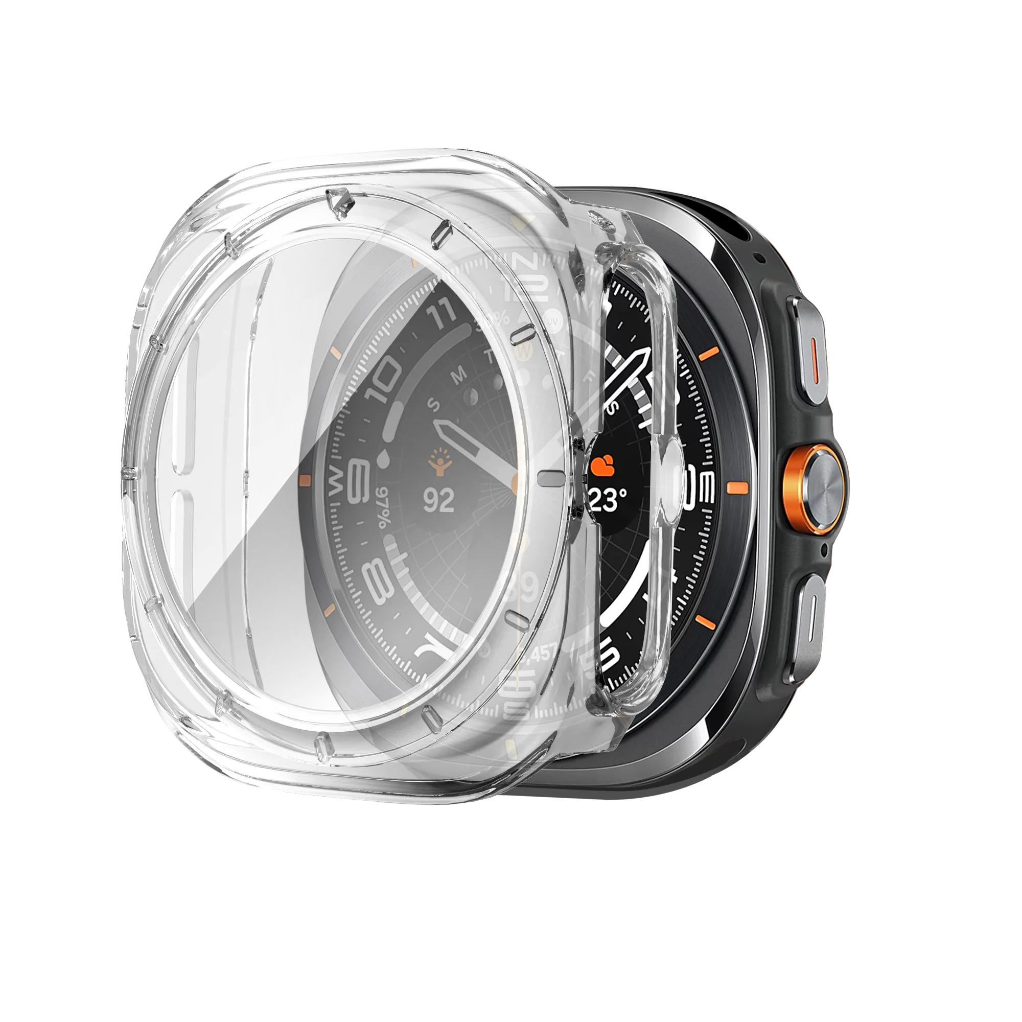 Bandz Funda PC con vidrio Samsung Galaxy Watch Ultra (transparente)