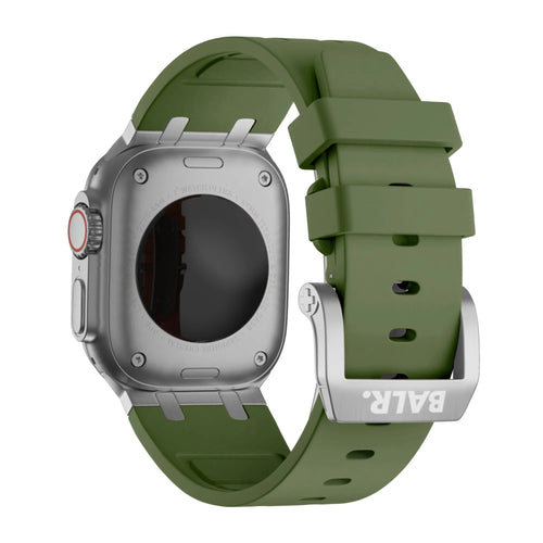 BALR. Correa de silicona Apple Watch Ultra Liquid (verde/plata)