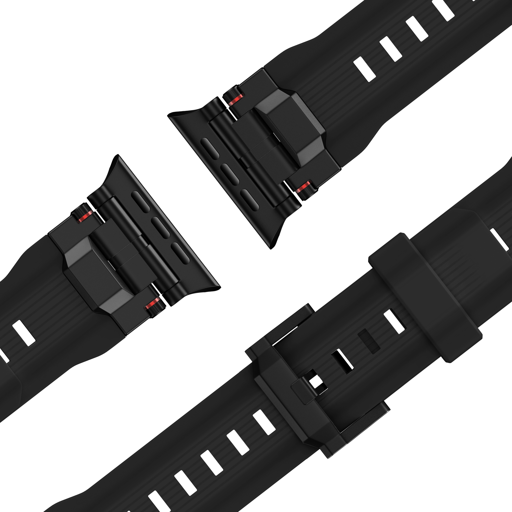 Bandz Apple Watch Liquid Silicone Strap 'Explorer' (Black with Black)