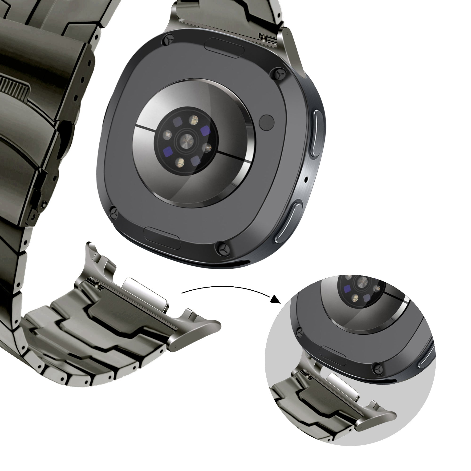 Bandz Correa acero 'Iron' Samsung Galaxy Watch 8 - 44mm (grafito)