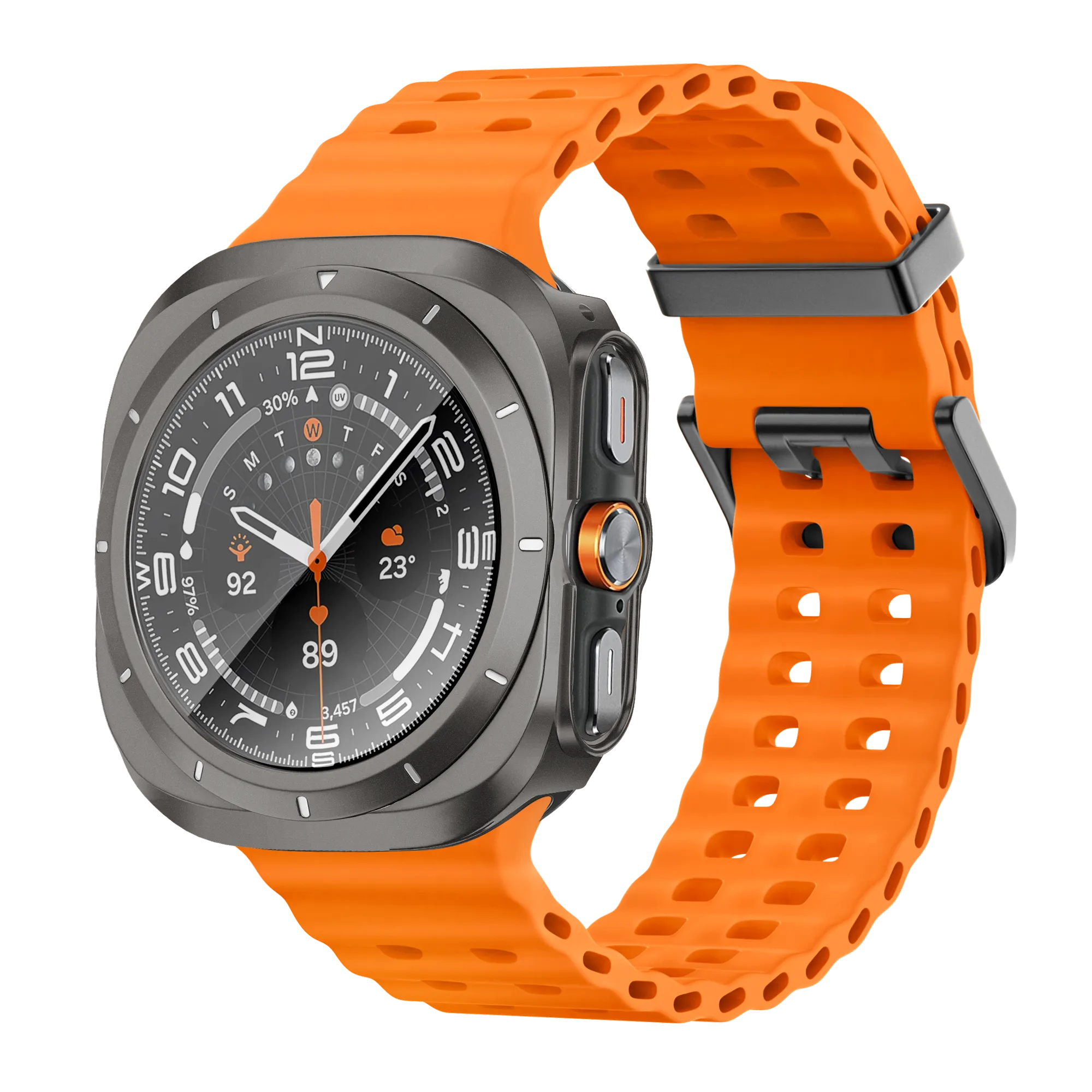 Bandz Funda PC bisel Samsung Galaxy Watch Ultra (gris titanio /blanco)