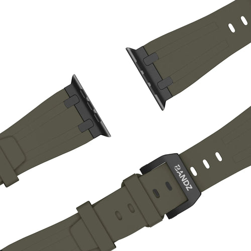 Bandz Apple Watch Silicone Strap 'Luxe Liquid' (Brown With Black)
