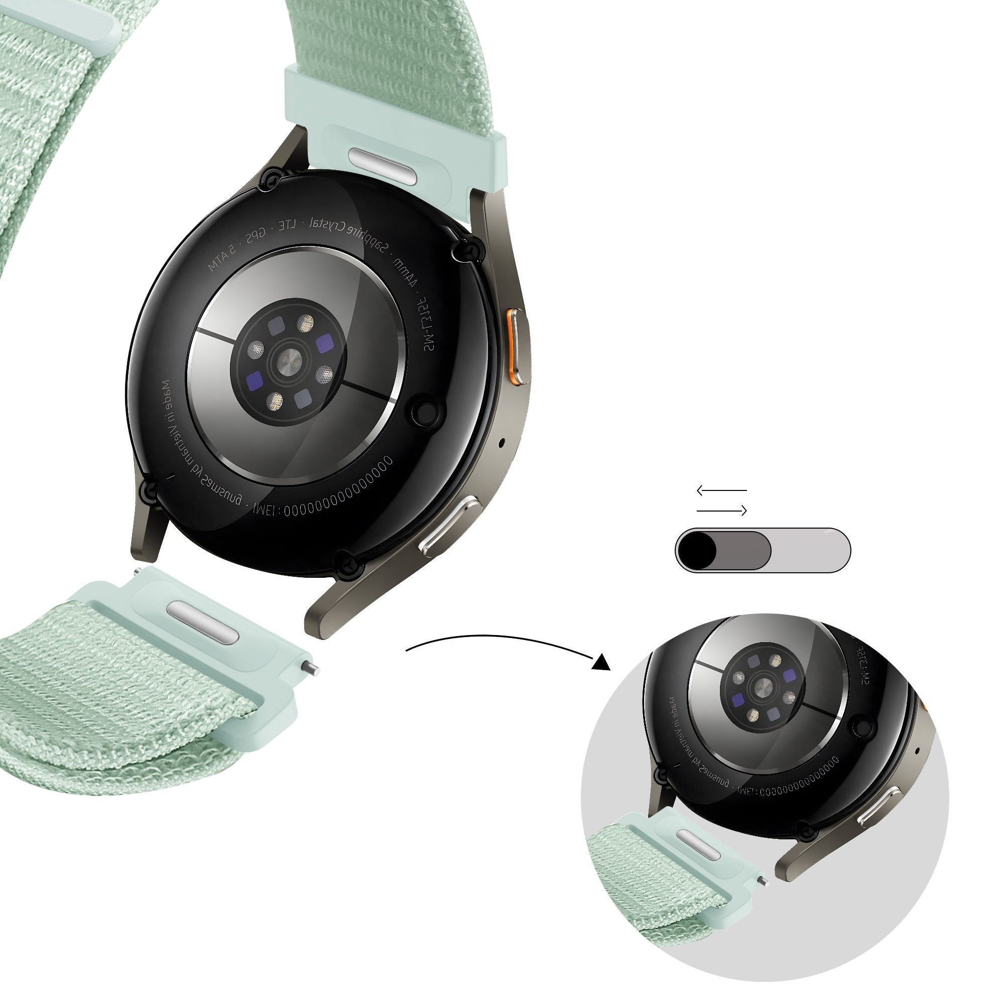 Bandz Correa nylon 'Easy Fit' Samsung Galaxy Watch 7 - 40mm (verde claro)