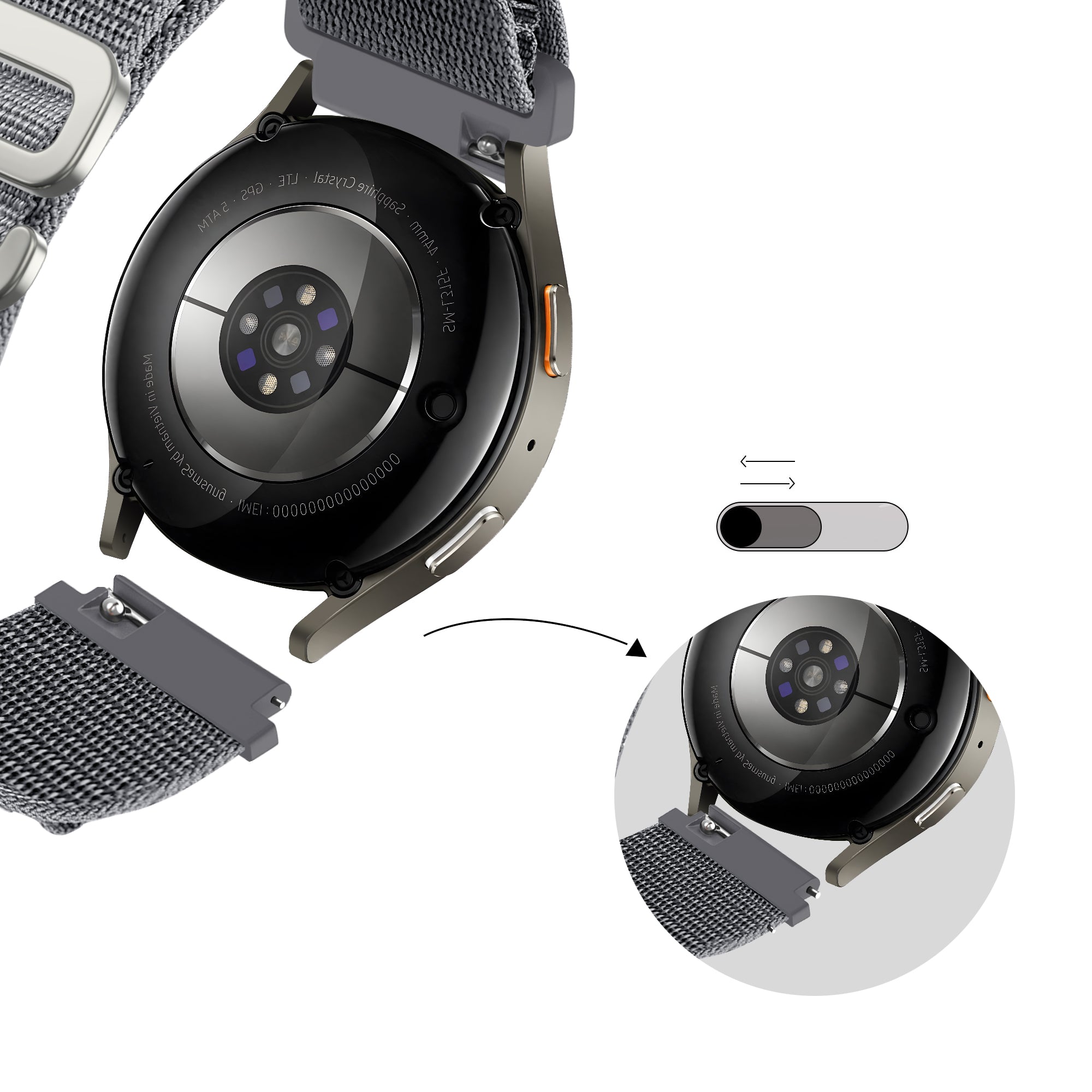 Bandz Correa nylon Alpine Huawei Watch 3 Pro (gris)