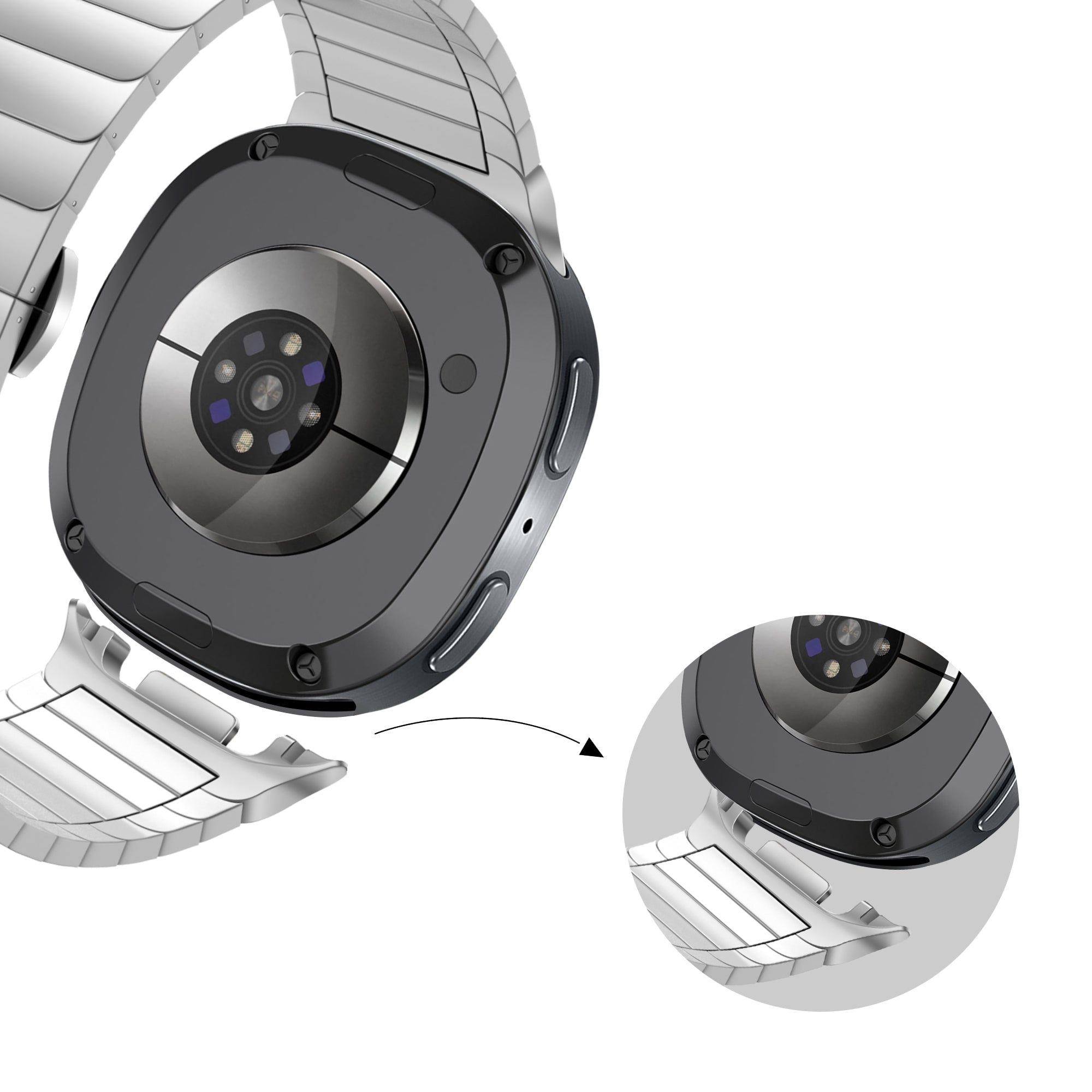 Bandz Correa acero 'One Bead' Samsung Galaxy Watch 8 - 44mm (plateado)