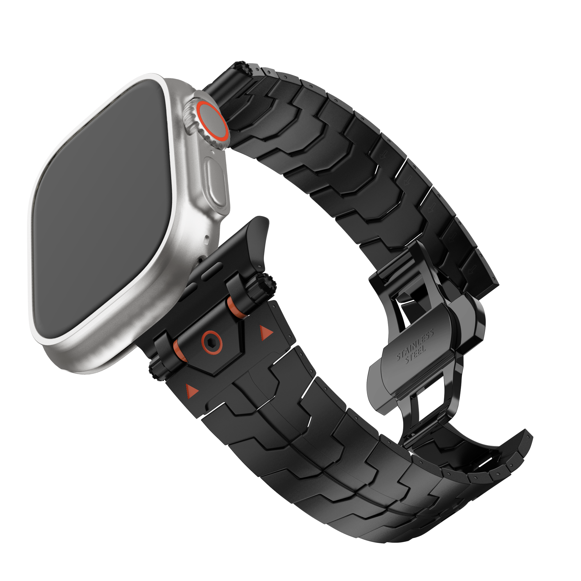 Bandz Apple Watch Metal Grain Strap 'Deluxe' (Black)