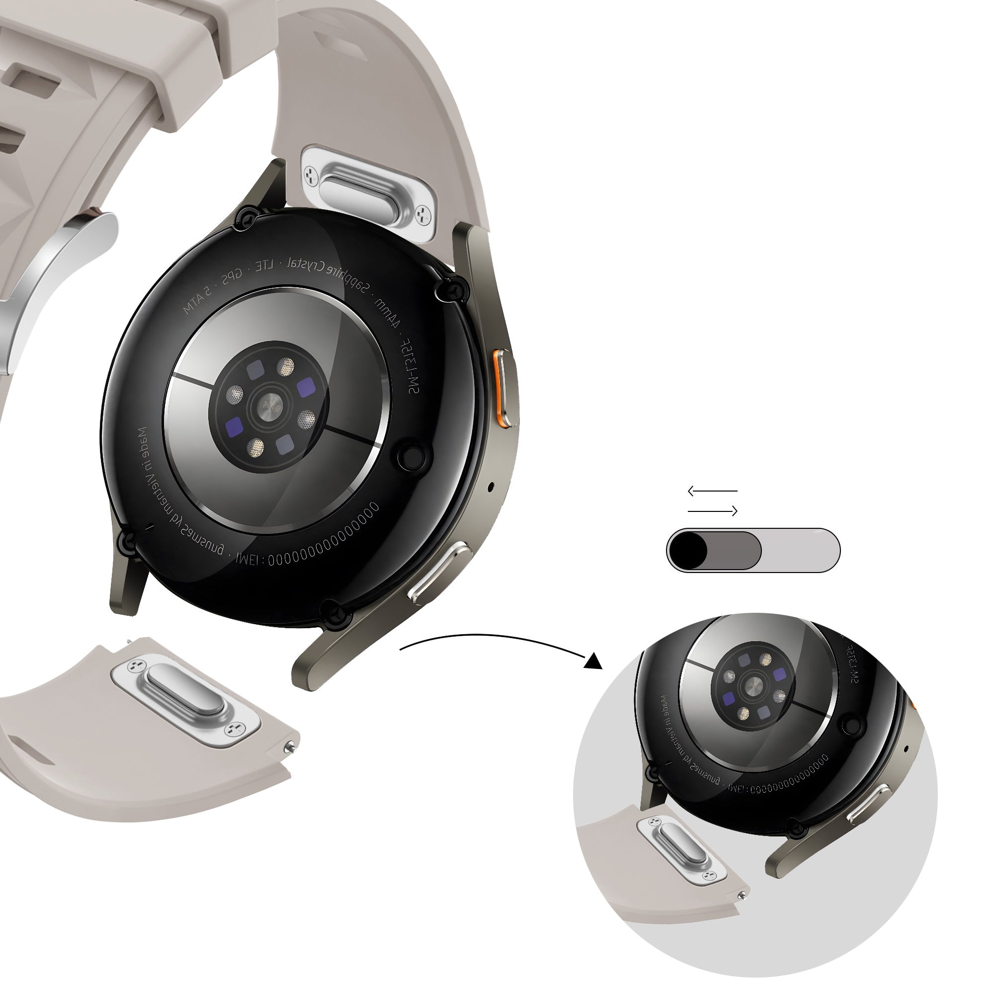 Bandz Correa silicona 'Easy Fit' Huawei Watch GT 5 Pro - 42mm (blanco estrella)