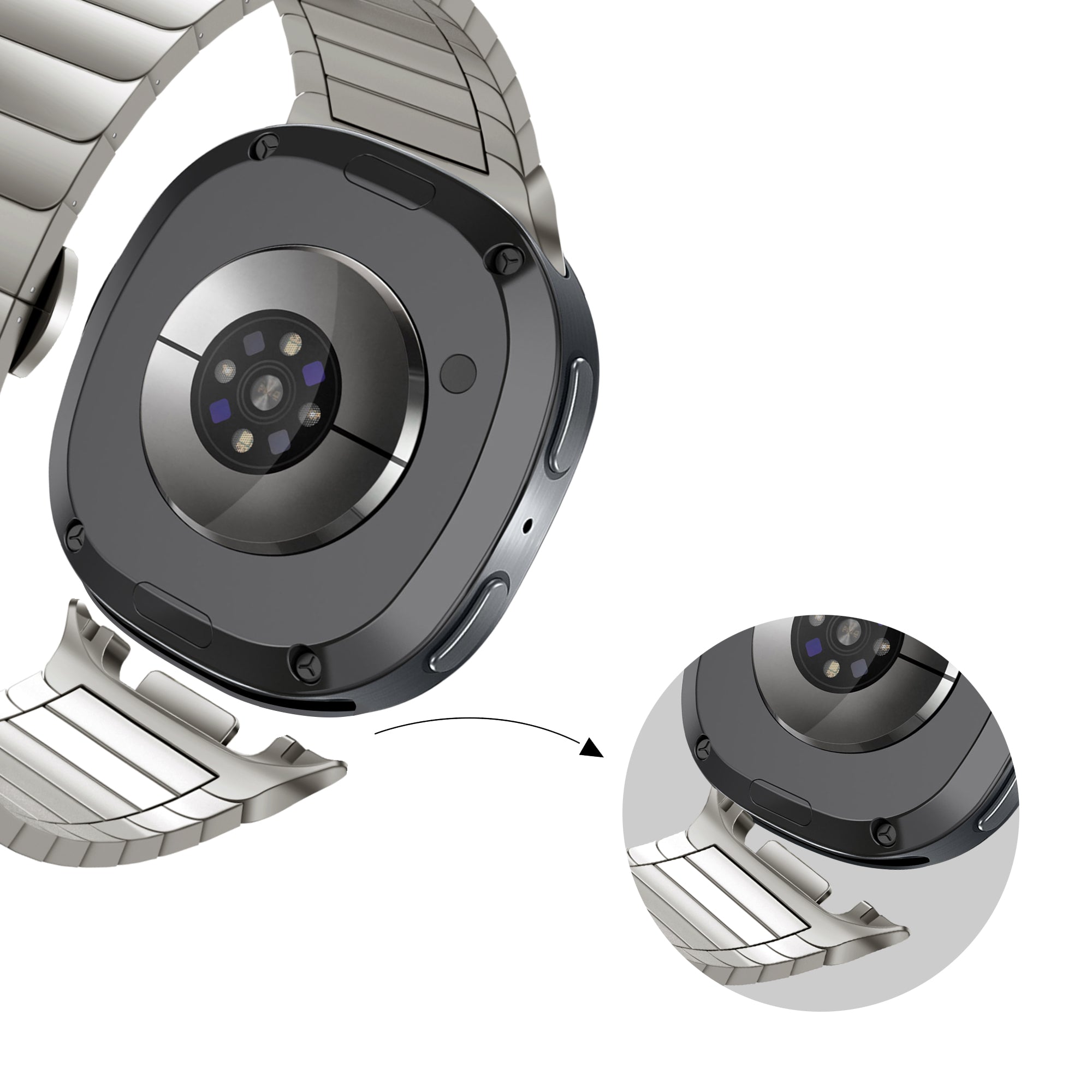 Bandz Correa acero 'One Bead' Samsung Galaxy Watch 8 Classic (titanio)