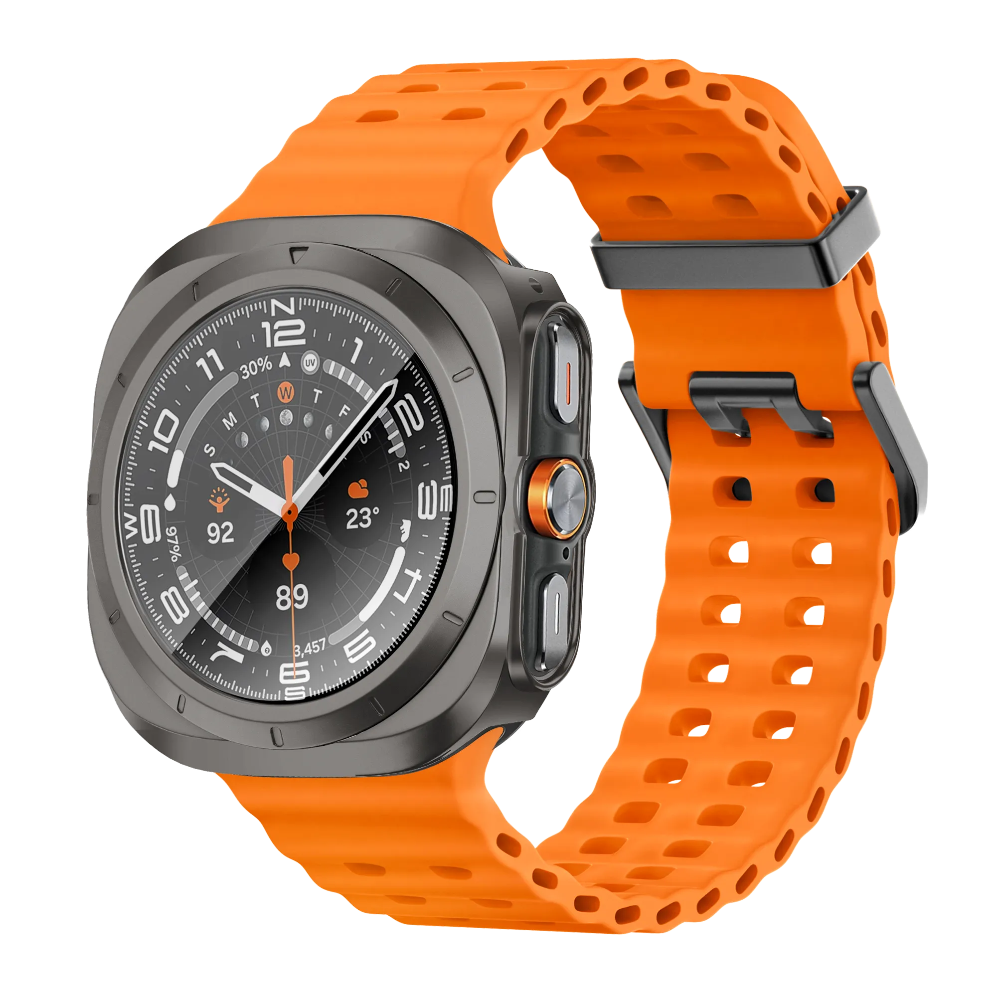 Bandz Samsung Galaxy Watch Ultra PC Case with Glass (Titanium Grey)