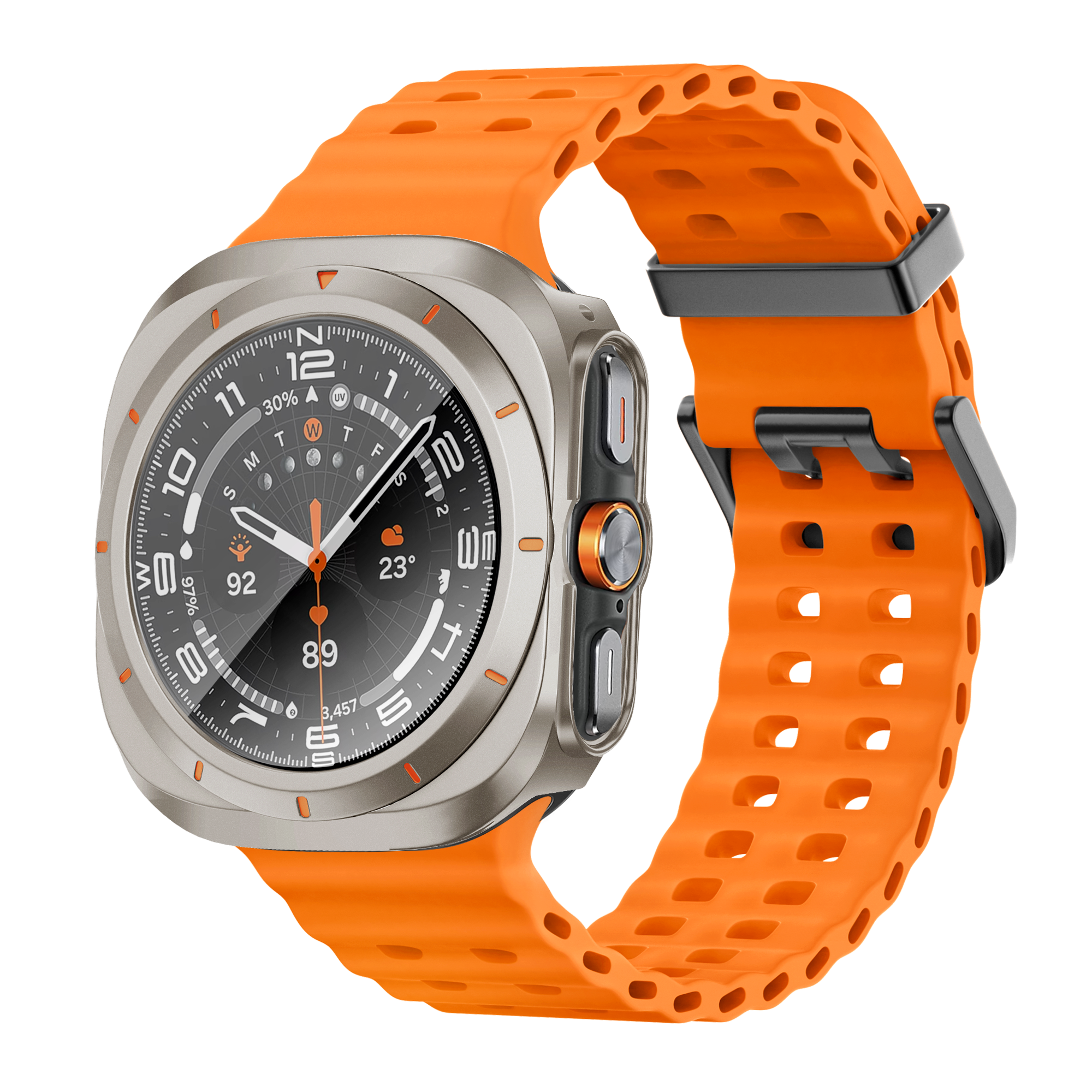 Bandz Funda PC bisel Samsung Galaxy Watch Ultra (titanio /naranja)