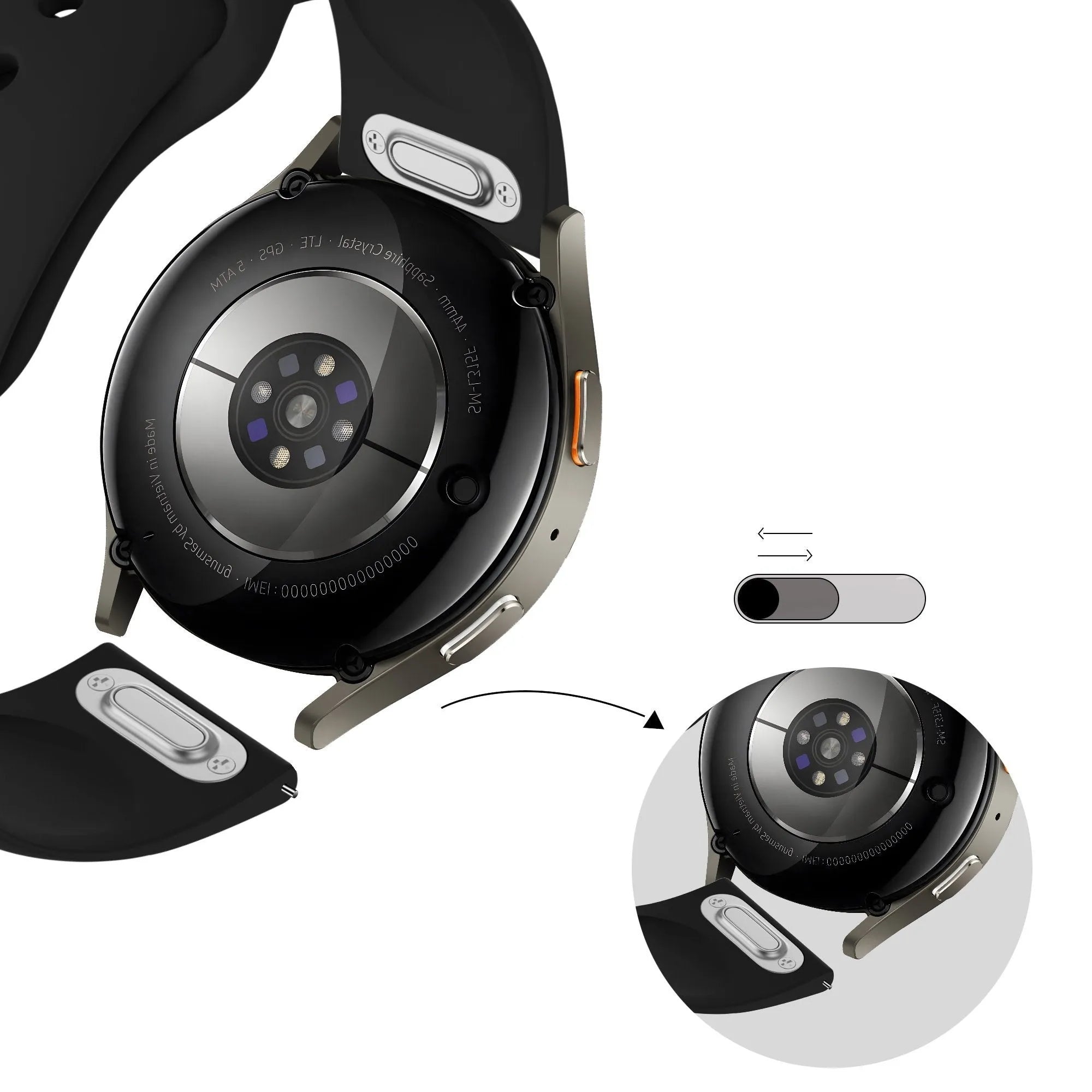 Bandz Correa deportiva 'Easy Fit' Oppo Watch X2 (negro)