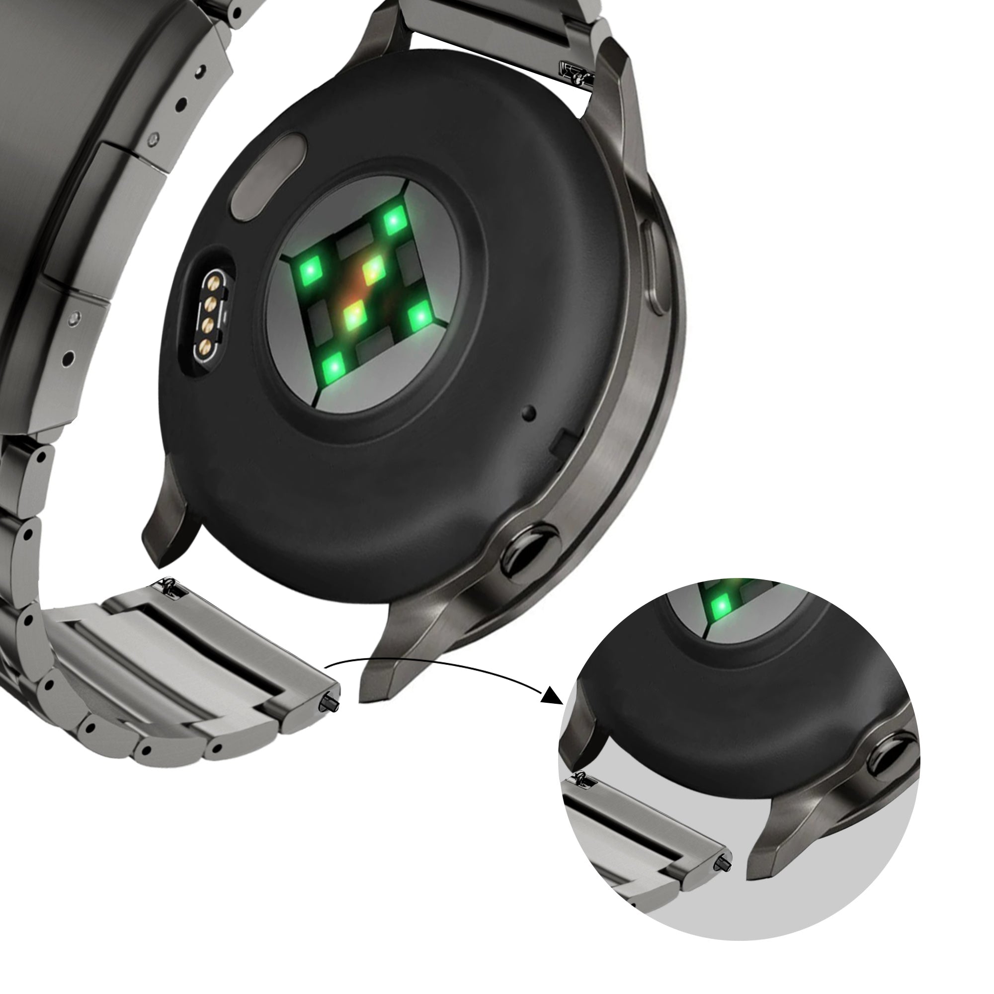 Bandz Correa titanio con eslabón Garmin D2 Air X15 (grafito)