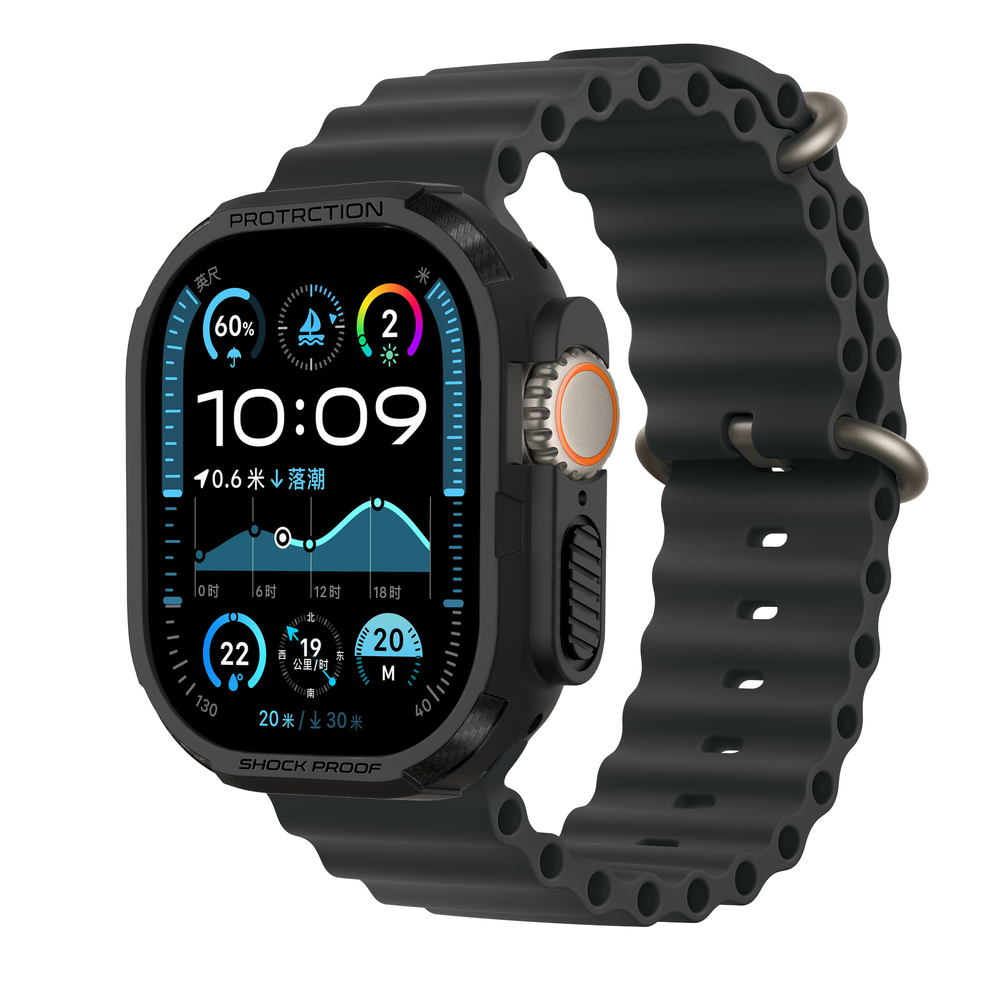 Bandz Funda TPU robusta Apple Watch Ultra - 49mm (negro)