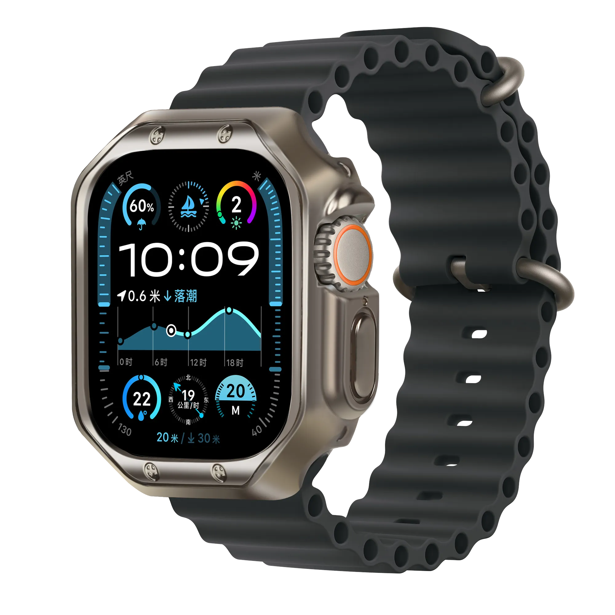 Bandz Funda TPU galvanizado Apple Watch Ultra - 49mm (titanio)