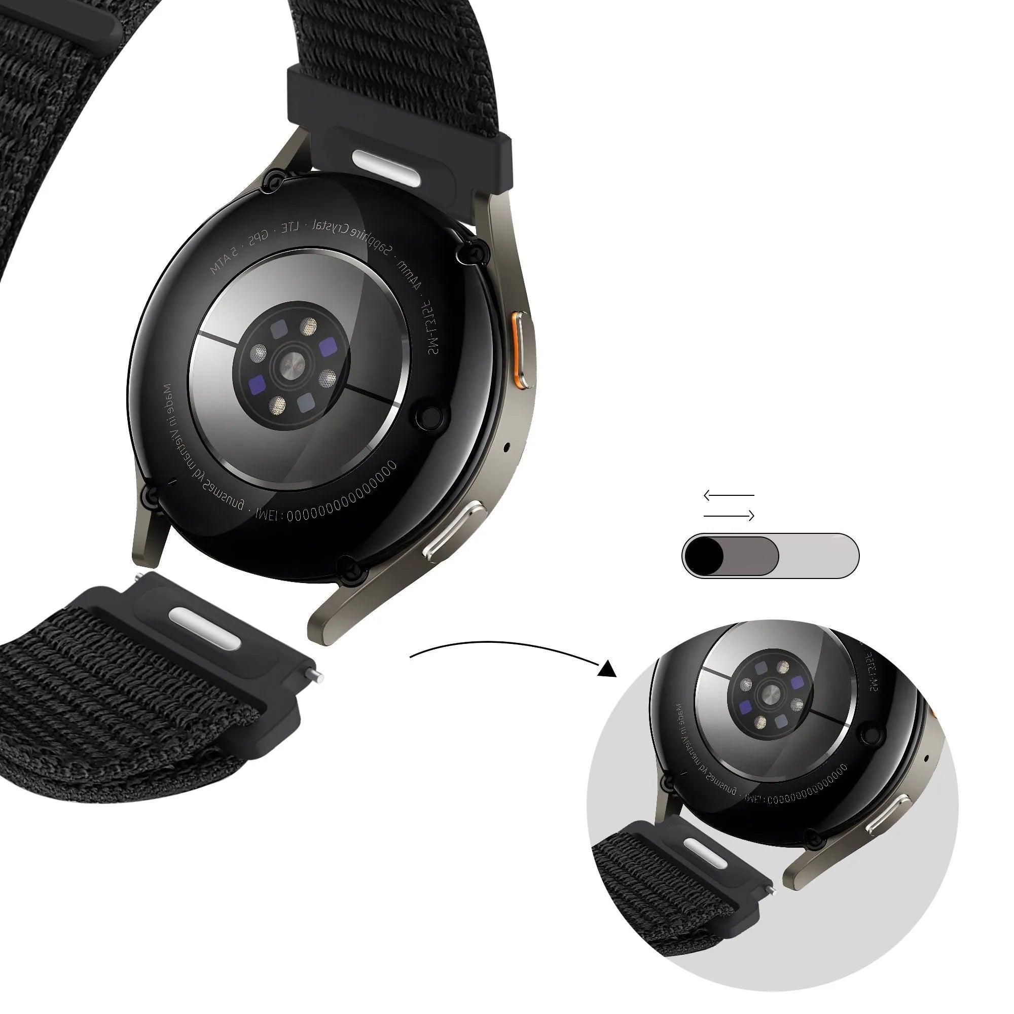 Bandz Correa nylon 'Easy Fit' Polar Grit X (negro)