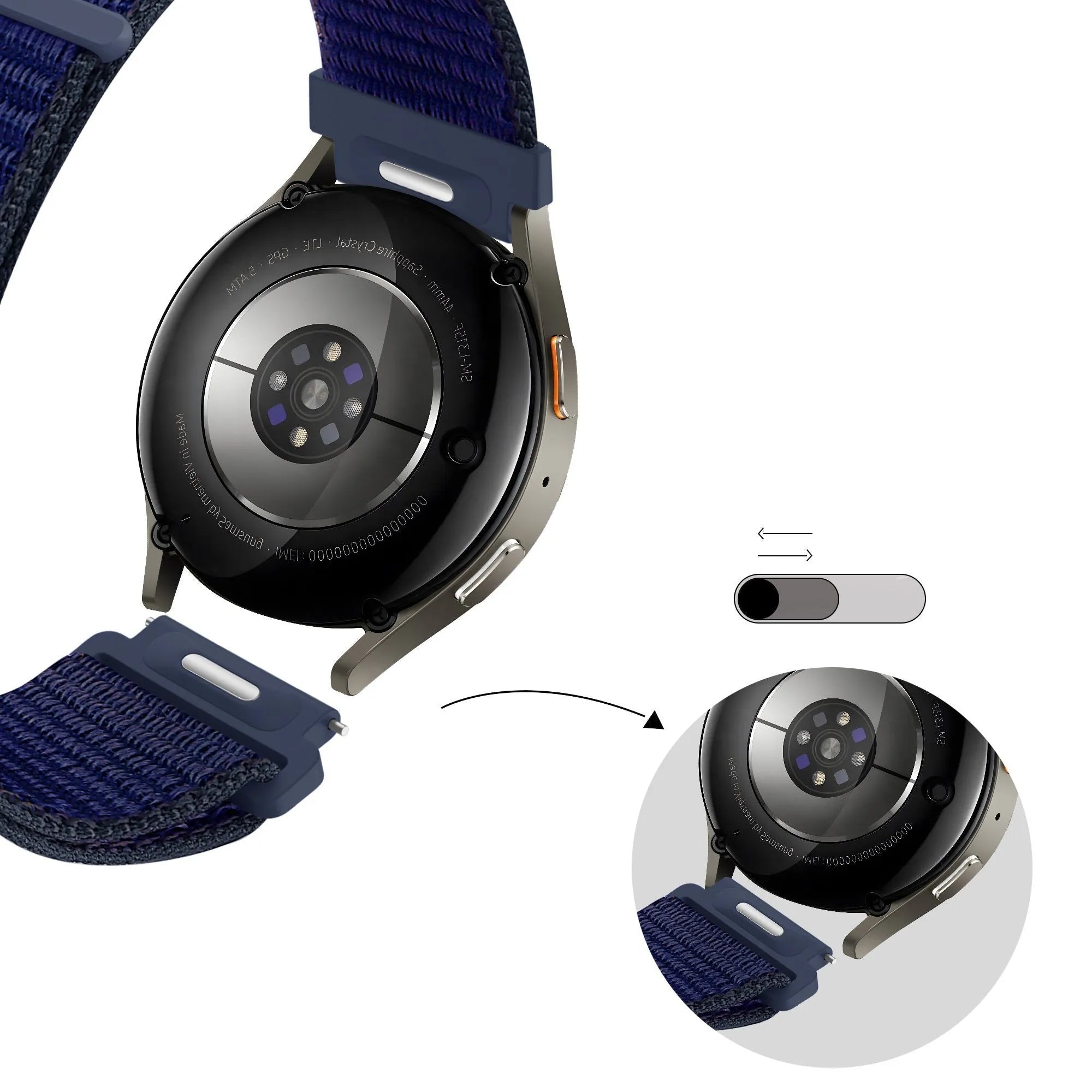 Bandz Correa nylon 'Easy Fit' Oppo Watch X2 (azul)