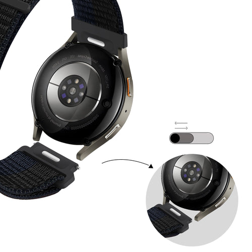 Bandz Correa nylon 'Easy Fit' Oppo Watch X (negro/azul)