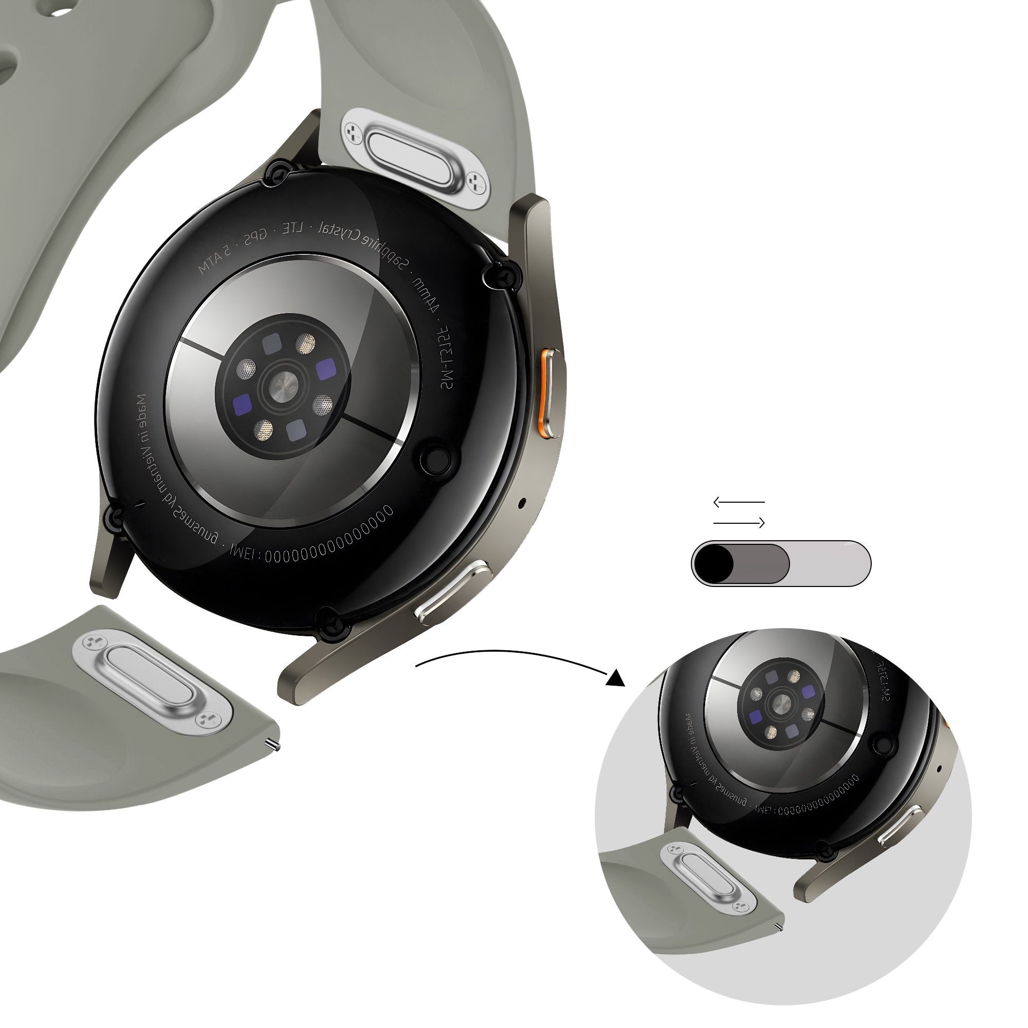 Bandz Correa deportiva 'Easy Fit' Samsung Galaxy Watch FE (gris claro)