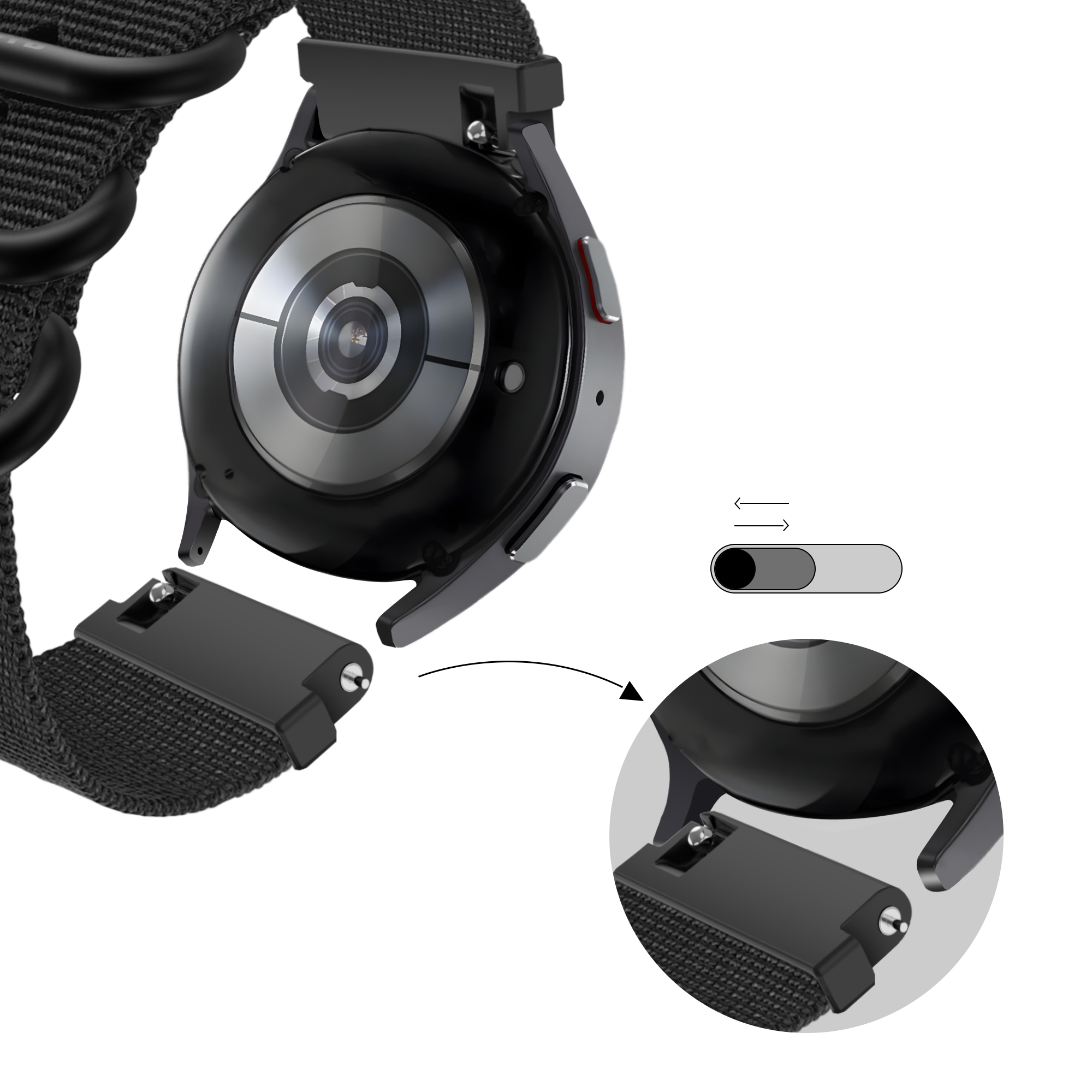 BALR Correa nylon con hebilla Samsung Galaxy Watch FE (negro)