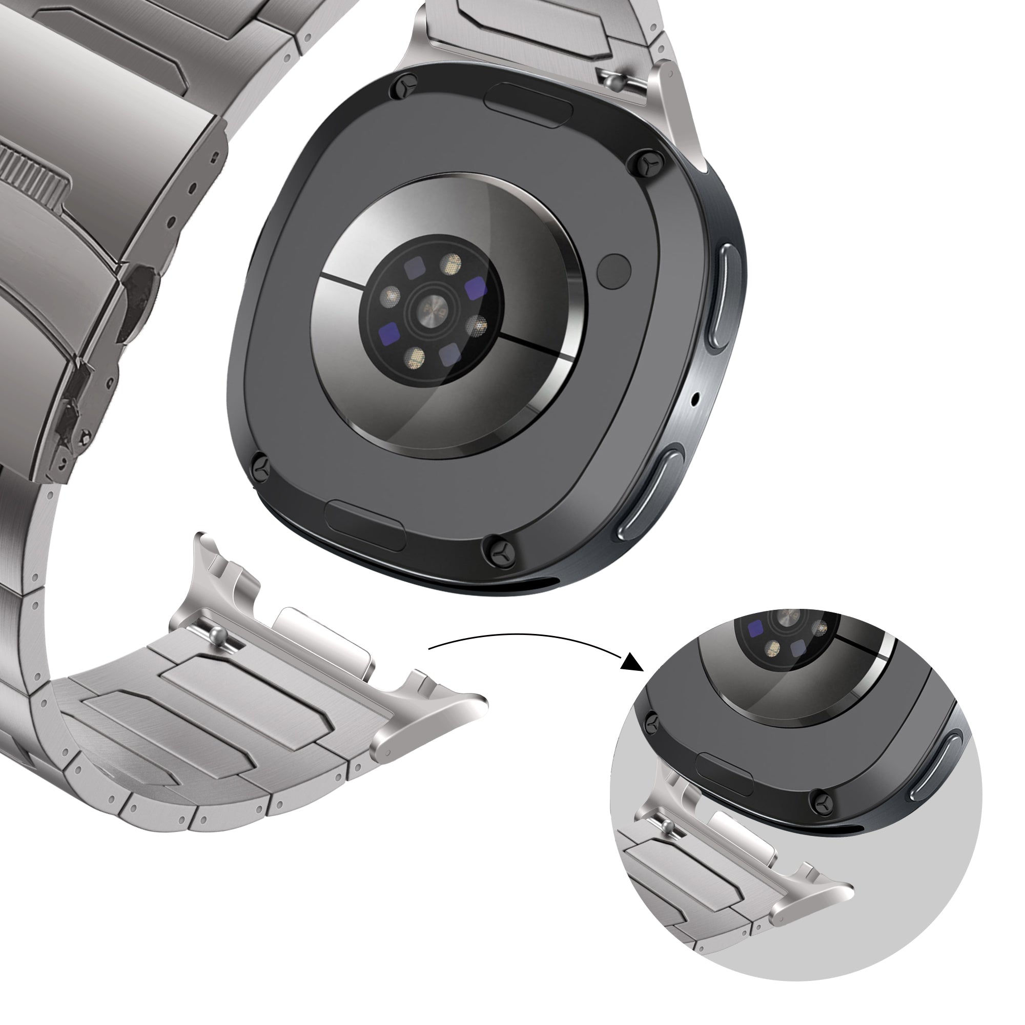 Bandz Correa titanio 'Deluxe' Samsung Galaxy Watch 8 Classic (titanio)