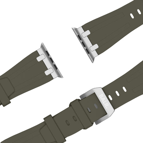 BALR. Apple Watch Ultra Liquid Silicone Strap (Brown/Silver)